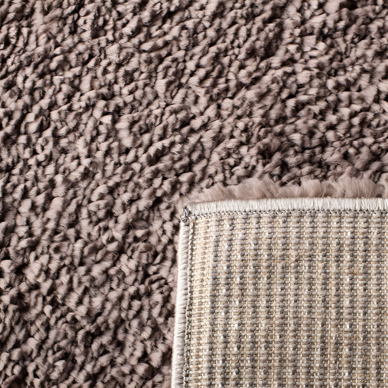 August Shag 900 AUG900 Power Loomed Indoor Area Rug - Taupe - 5'3"x5'3" - Safavieh