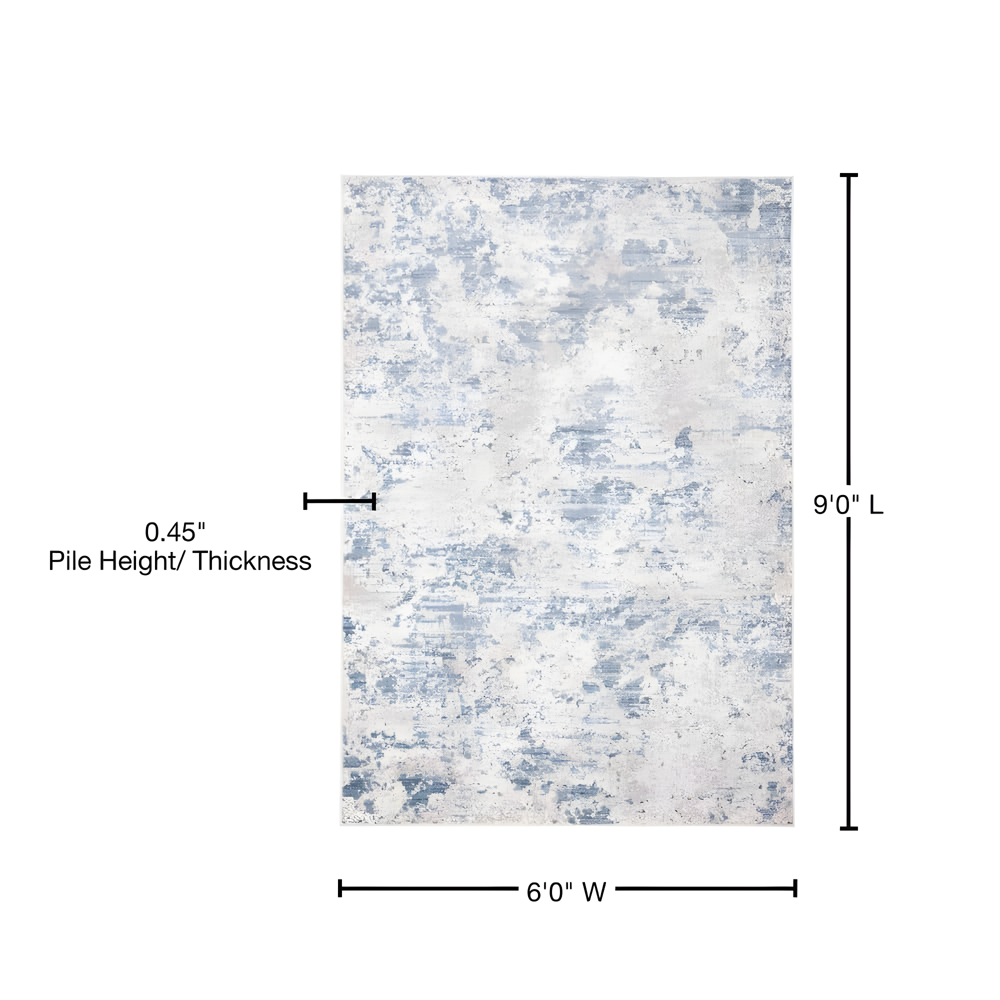 Amelia 700 ALA705 Machine Made Loomed Area Rug - Grey/Blue - 6'-0" x 9'-0" - Safavieh