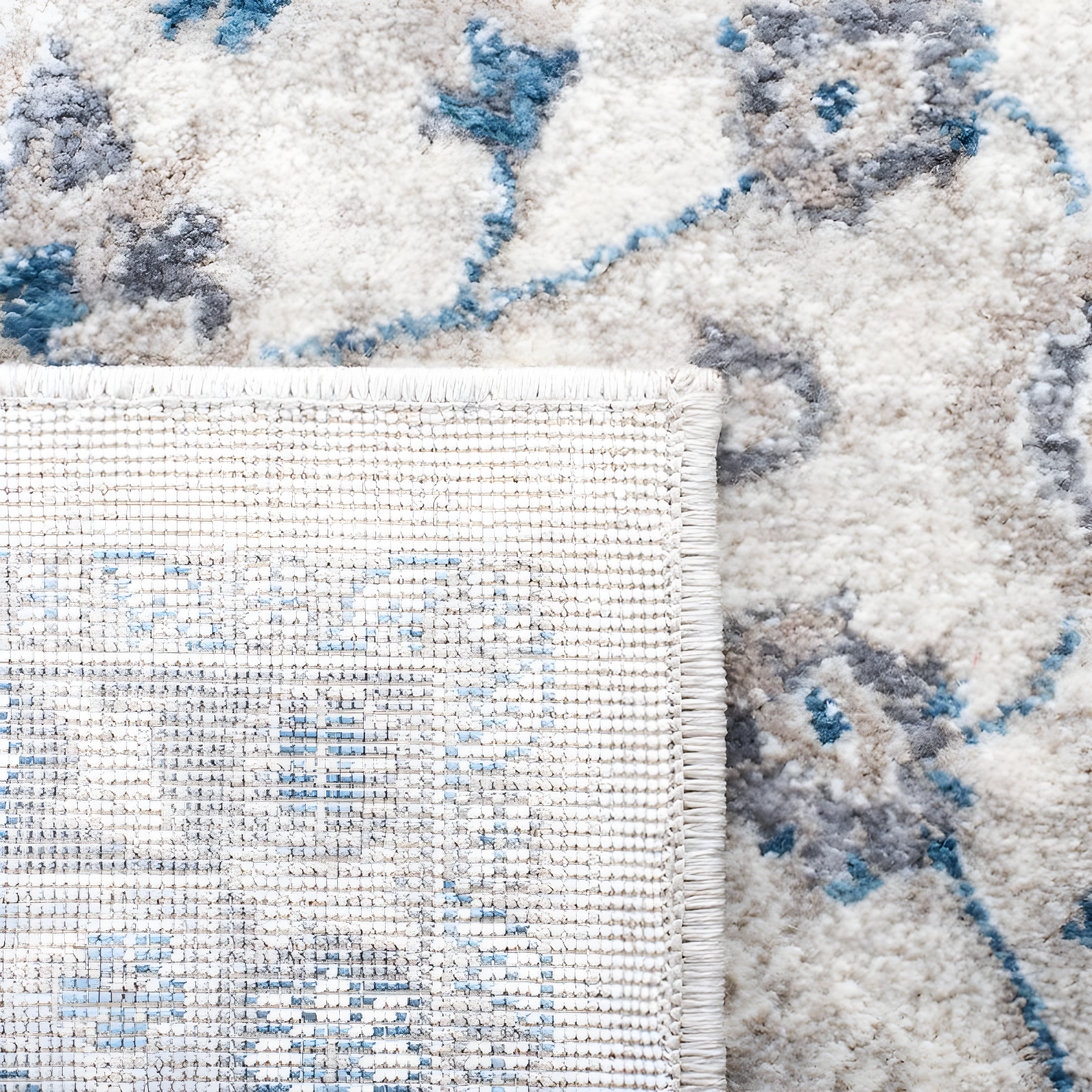 Sofia SOF330 Power Loomed Runner Rug - Ivory/Blue - 2'2"x8' - Safavieh.