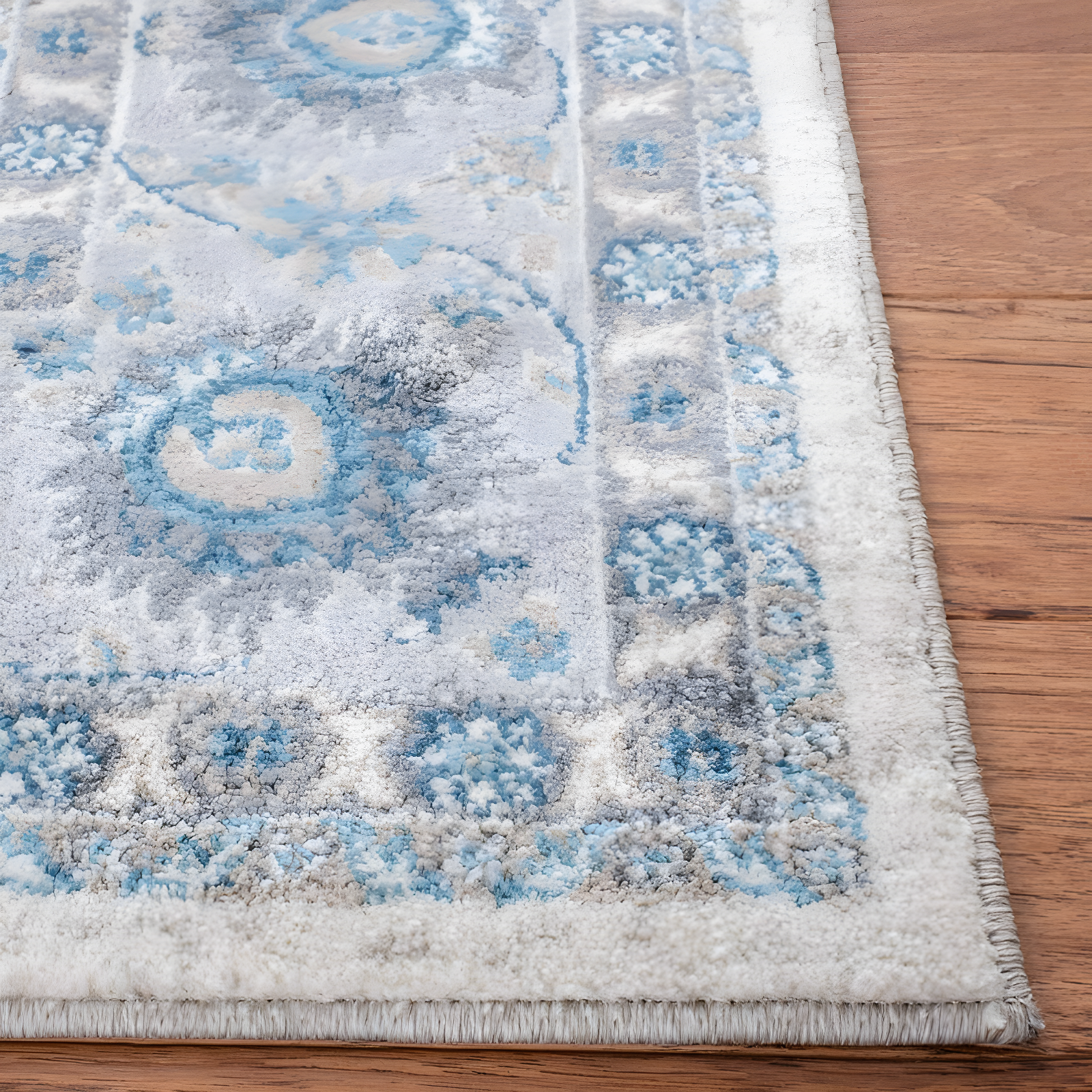 Sofia SOF330 Power Loomed Runner Rug - Ivory/Blue - 2'2"x8' - Safavieh.