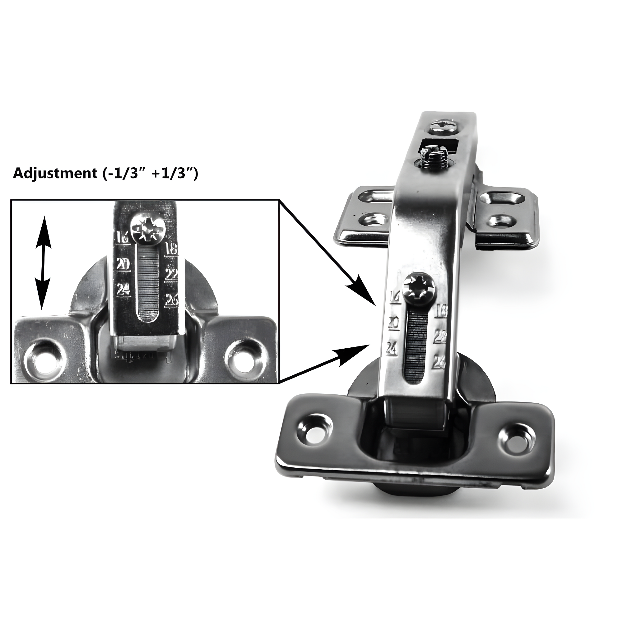 1 1/4 Overlay 2 Pack 105 Degree Soft Close Face Frame Concealed Hinge (Set of 2)