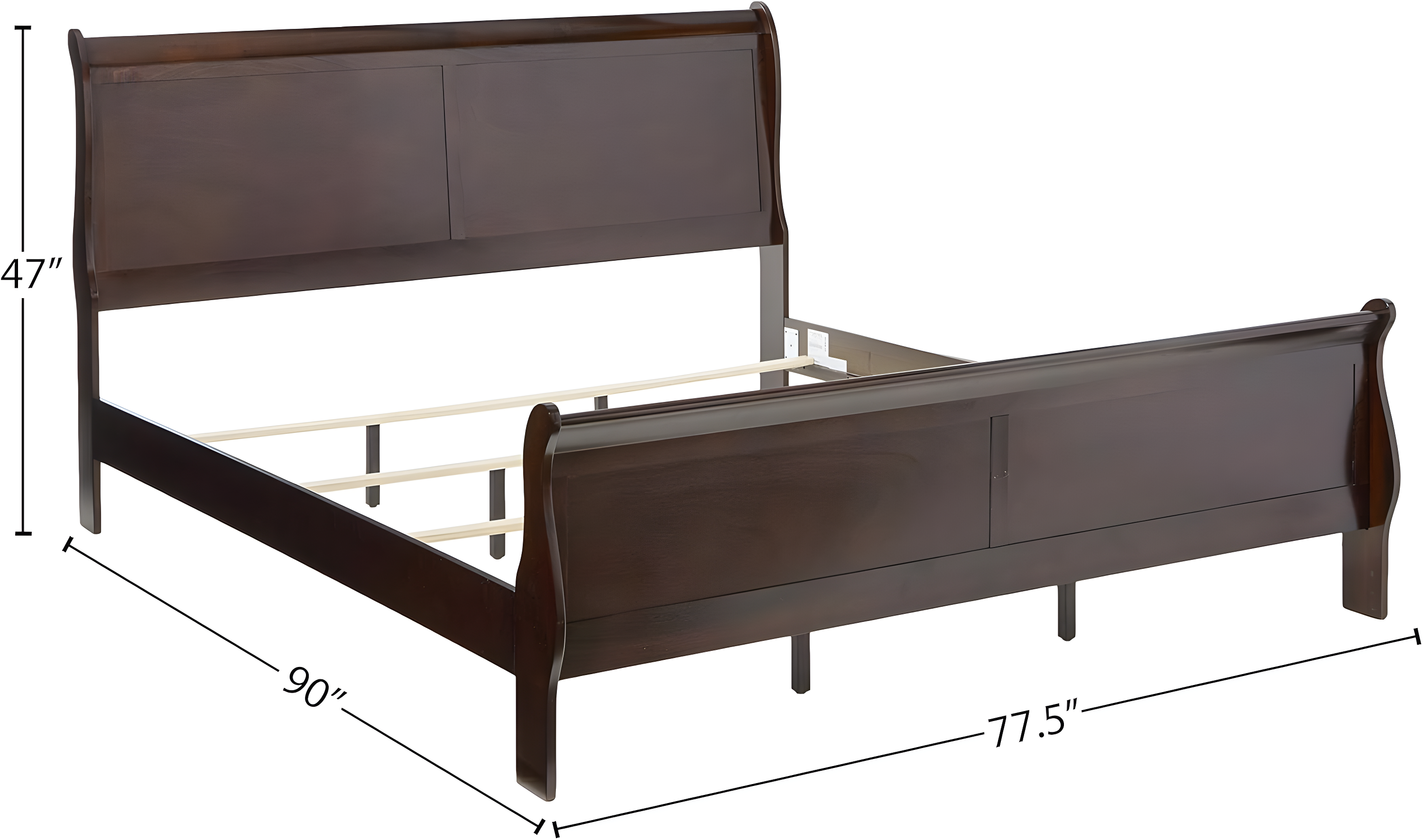 Coaster Louis Philippe King Sleigh Bed in Cappuccino