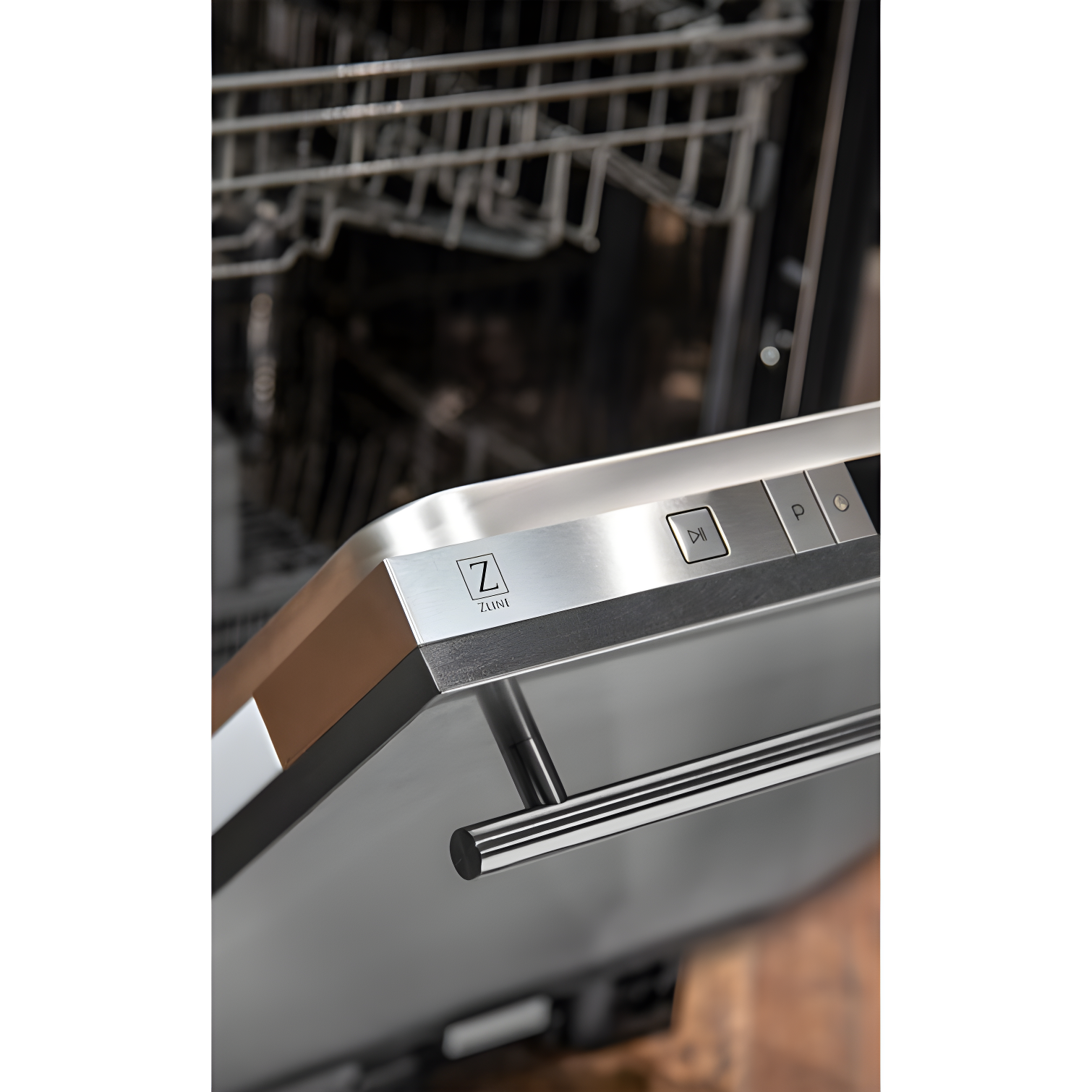 ZLINE ZLINE 24 in. Top Control Satin Steel Panel Dishwasher with Stainless Steel Tub & Modern Handle DW-SN-24