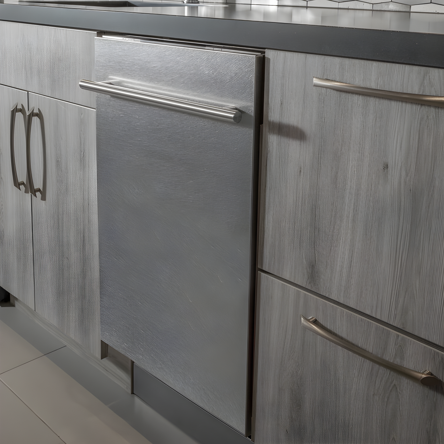ZLINE ZLINE 24 in. Top Control Satin Steel Panel Dishwasher with Stainless Steel Tub & Modern Handle DW-SN-24