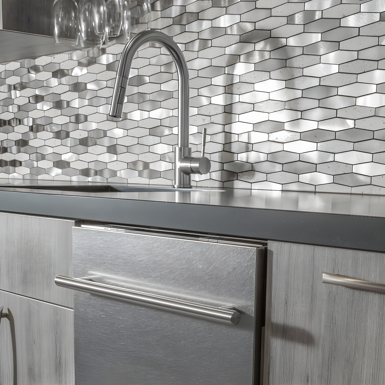 ZLINE ZLINE 24 in. Top Control Satin Steel Panel Dishwasher with Stainless Steel Tub & Modern Handle DW-SN-24