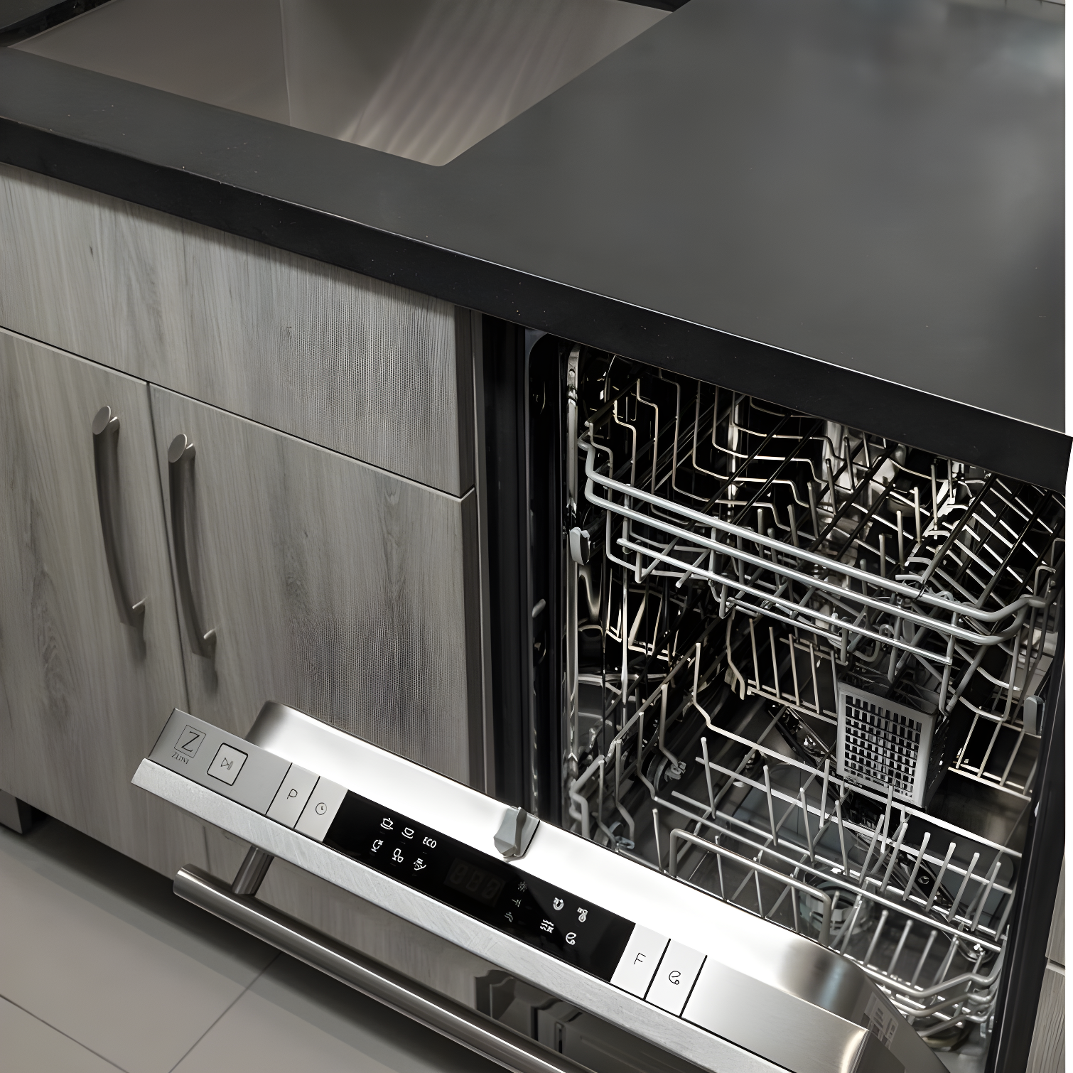 ZLINE ZLINE 24 in. Top Control Satin Steel Panel Dishwasher with Stainless Steel Tub & Modern Handle DW-SN-24