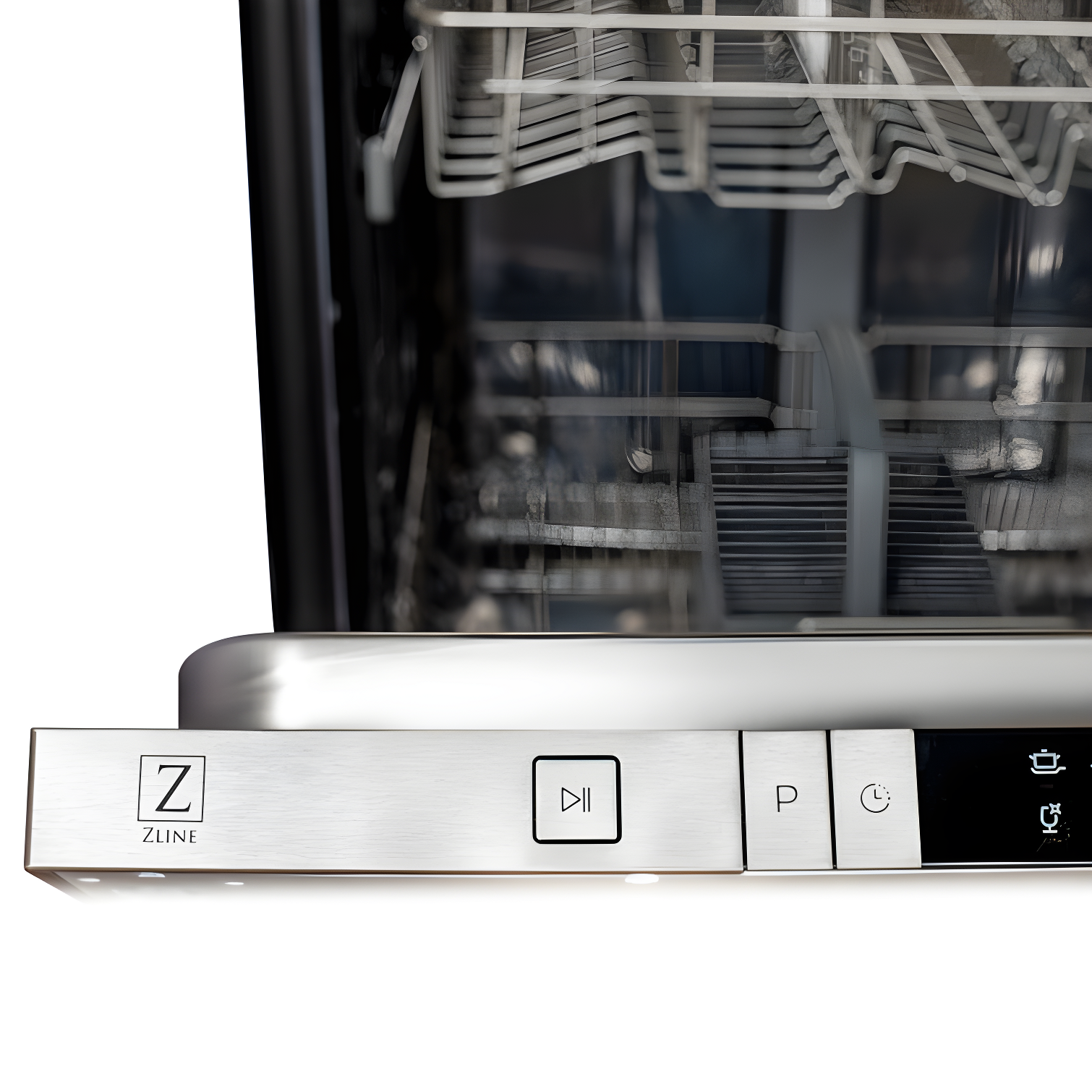 ZLINE ZLINE 24 in. Top Control Satin Steel Panel Dishwasher with Stainless Steel Tub & Modern Handle DW-SN-24