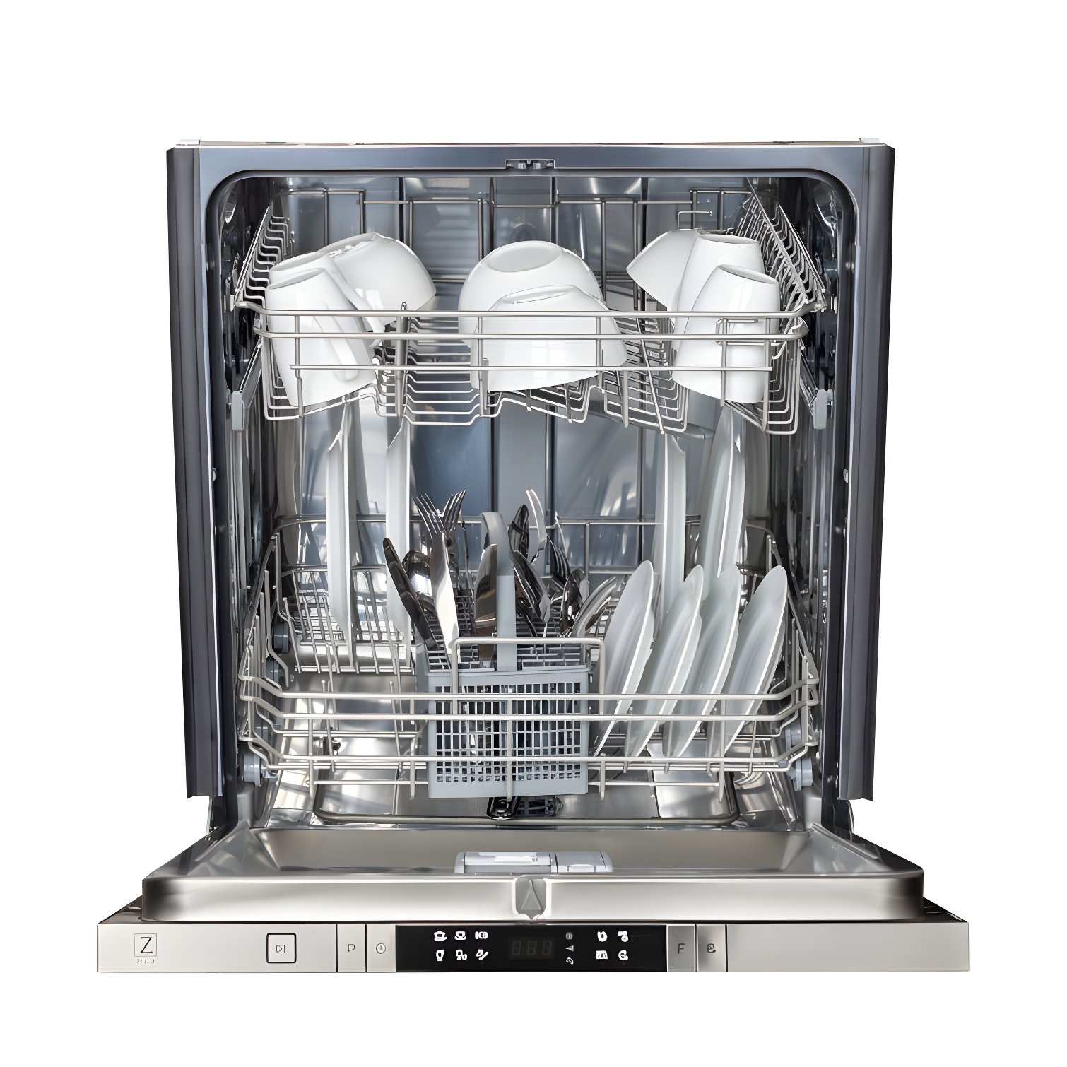 ZLINE ZLINE 24 in. Top Control Satin Steel Panel Dishwasher with Stainless Steel Tub & Modern Handle DW-SN-24