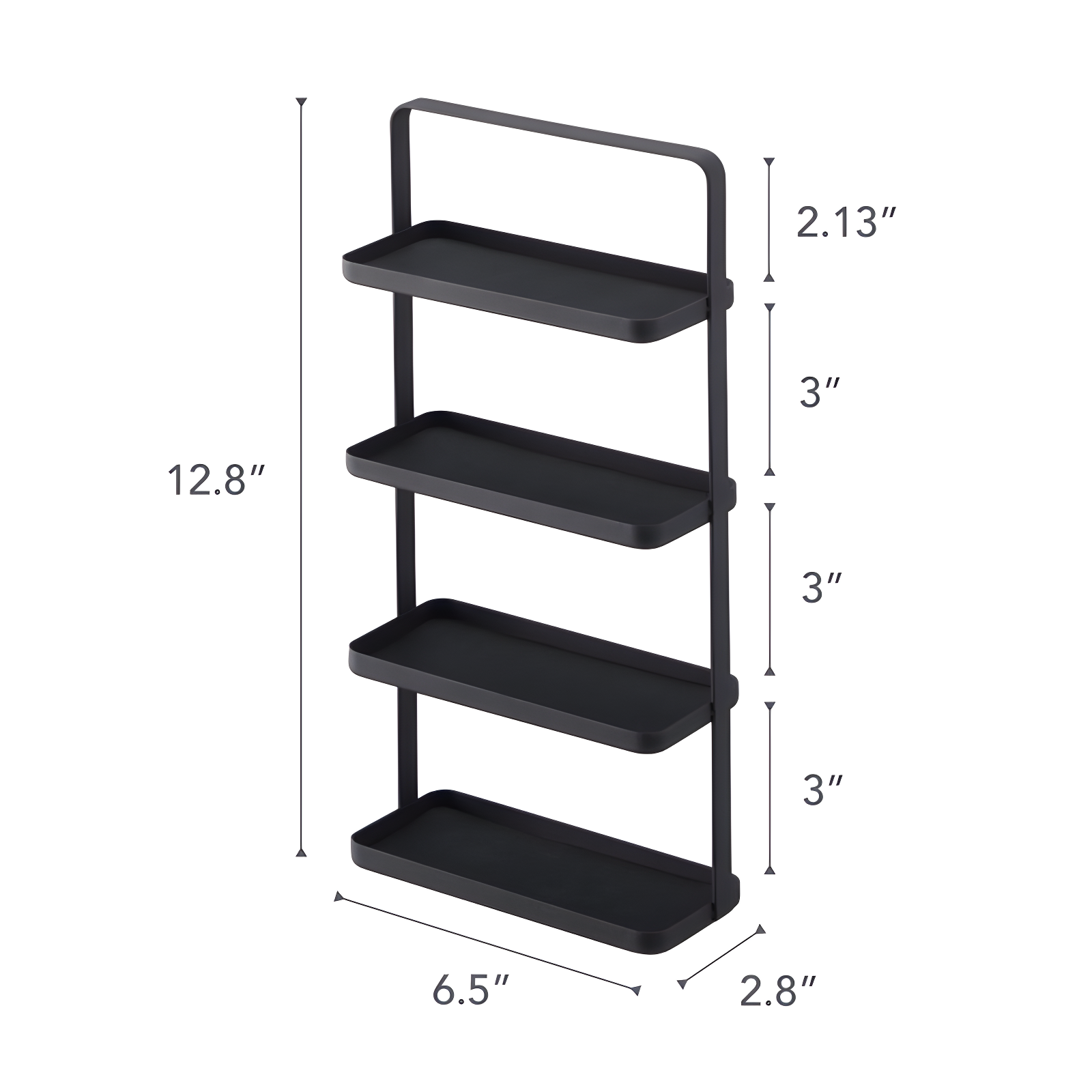 Tower Yamazaki Home 4-Tier Accessory Tray, Jewelry Holder & Storage Organizer, Steel, Handle