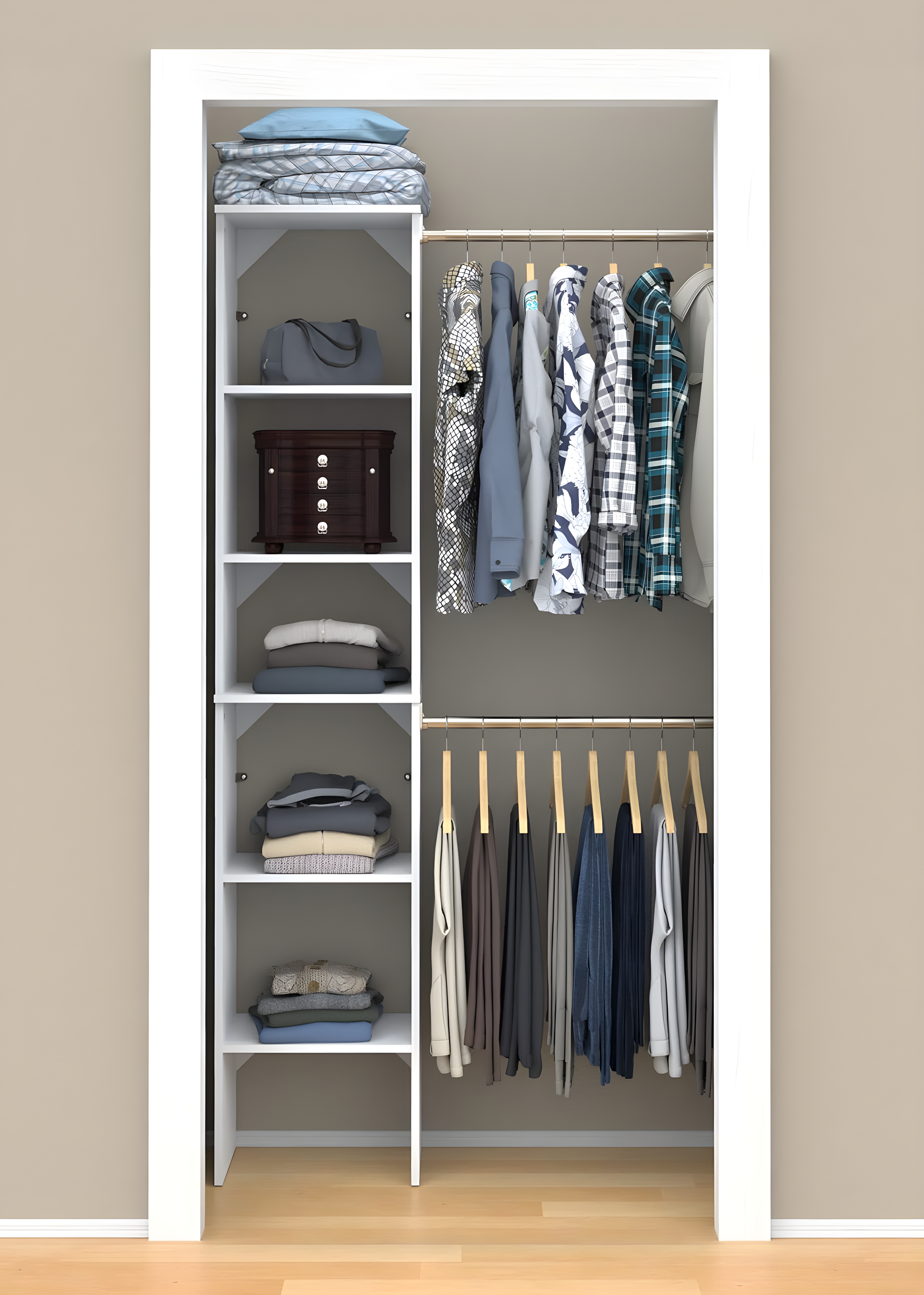 SuiteSymphony 77" to 113" Closet System Starter Kit