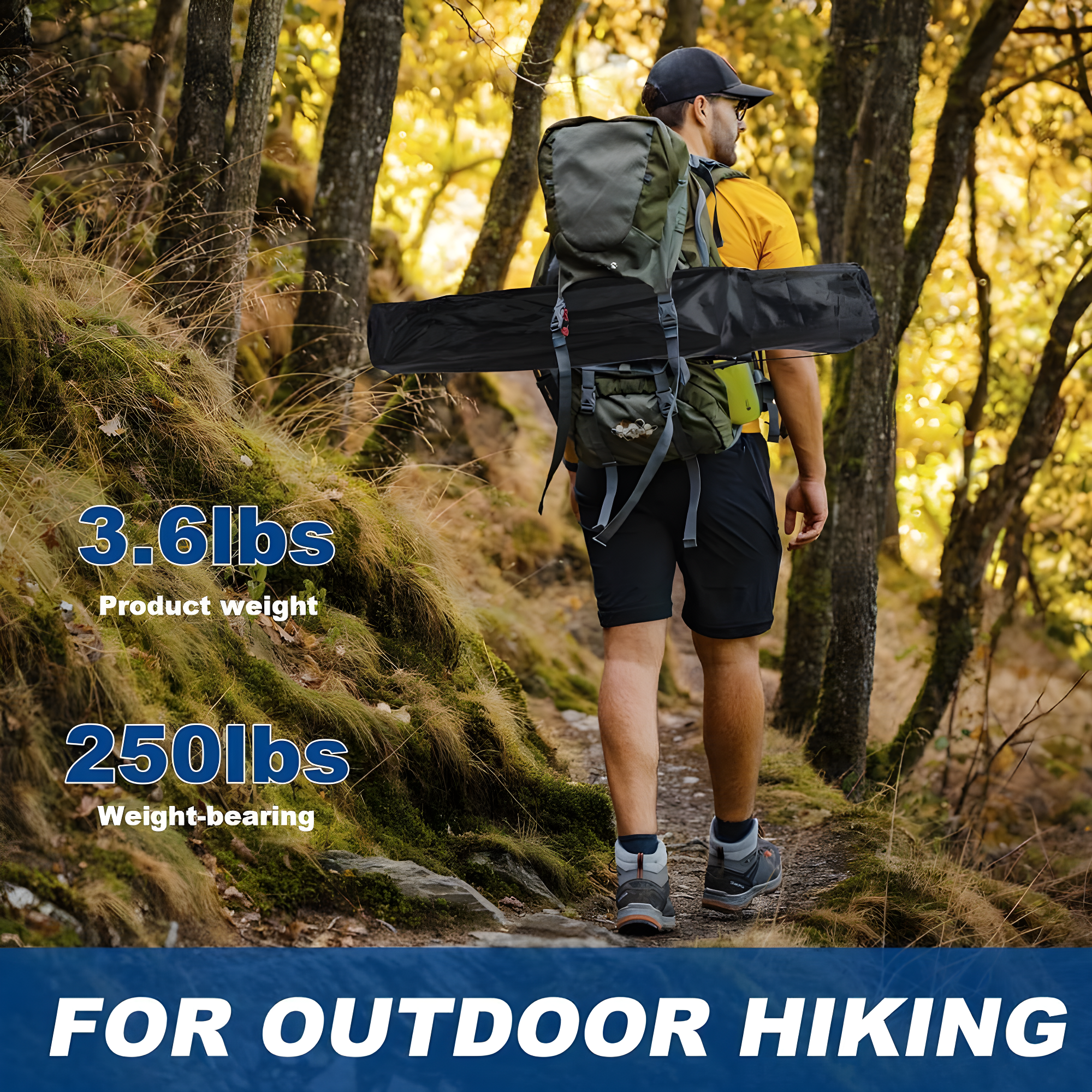 2 Pack Lightweight Camping Chairs for Adults & Teens, 250LBS Capacity Foldable Portable Chairs with Carry Bag, Compact Design for Camping, Beach, Picnics, and Outdoor Events