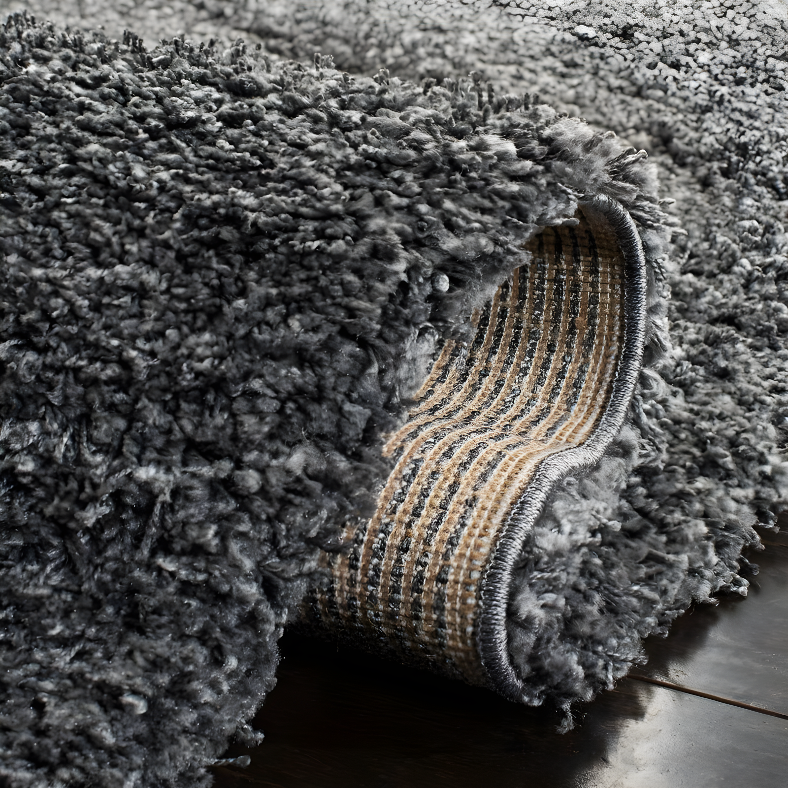 Shag SG151 Power Loomed Indoor Runner Rug - Dark Grey - 2'3"x11' - Safavieh.