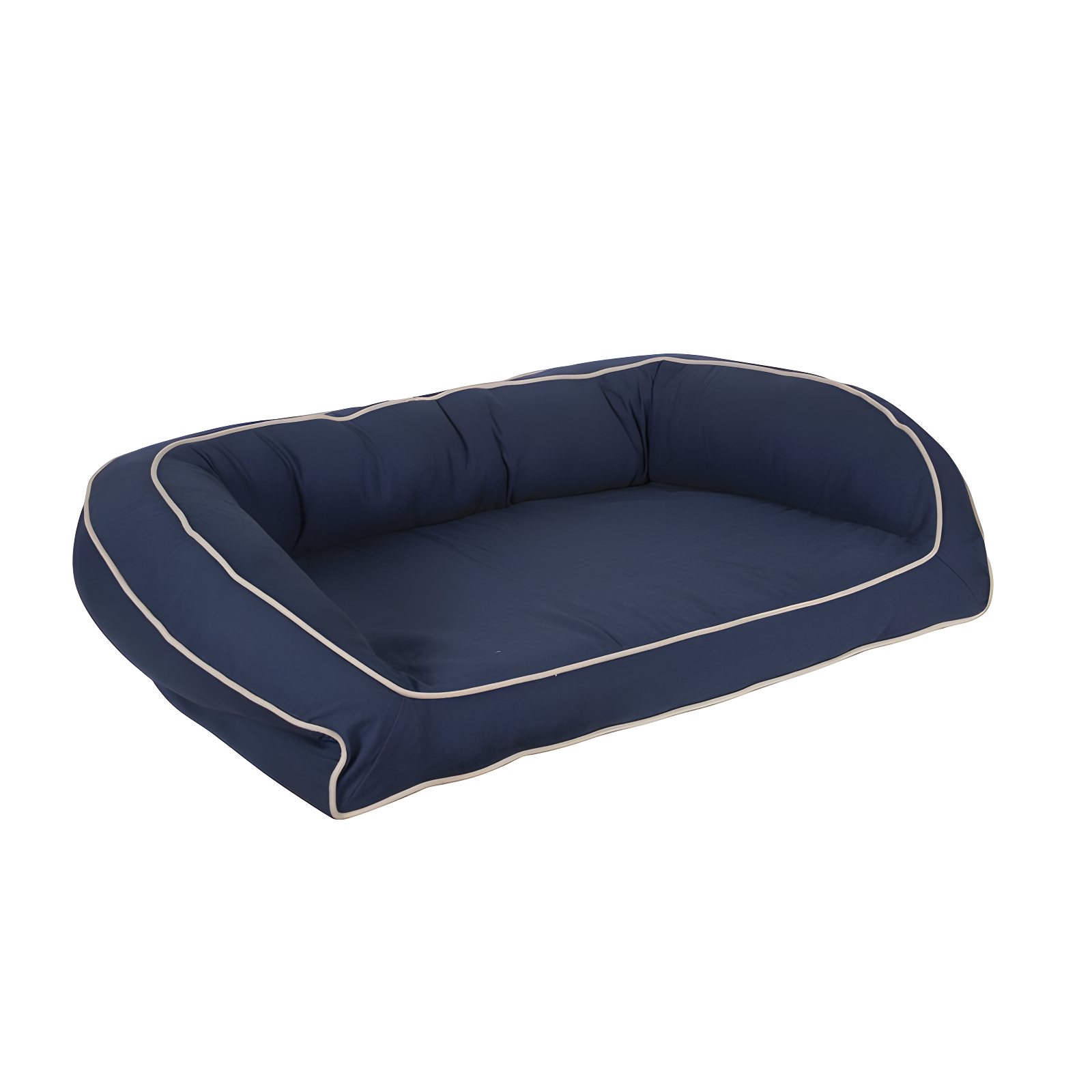 Carolina Pet Company Classic Twill Rectangular Pet Bed in Red with Khaki Cording