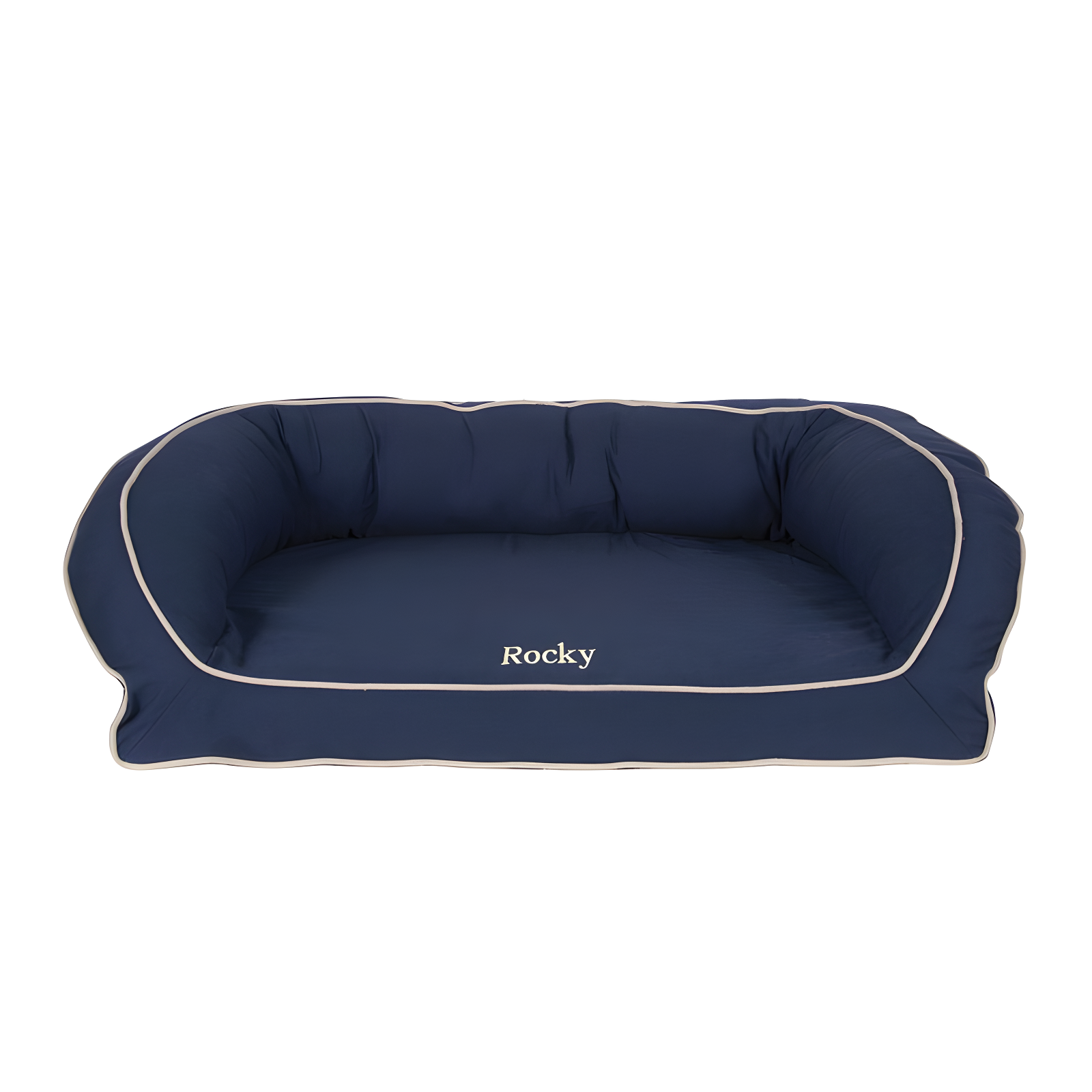 Carolina Pet Company Classic Twill Rectangular Pet Bed in Red with Khaki Cording