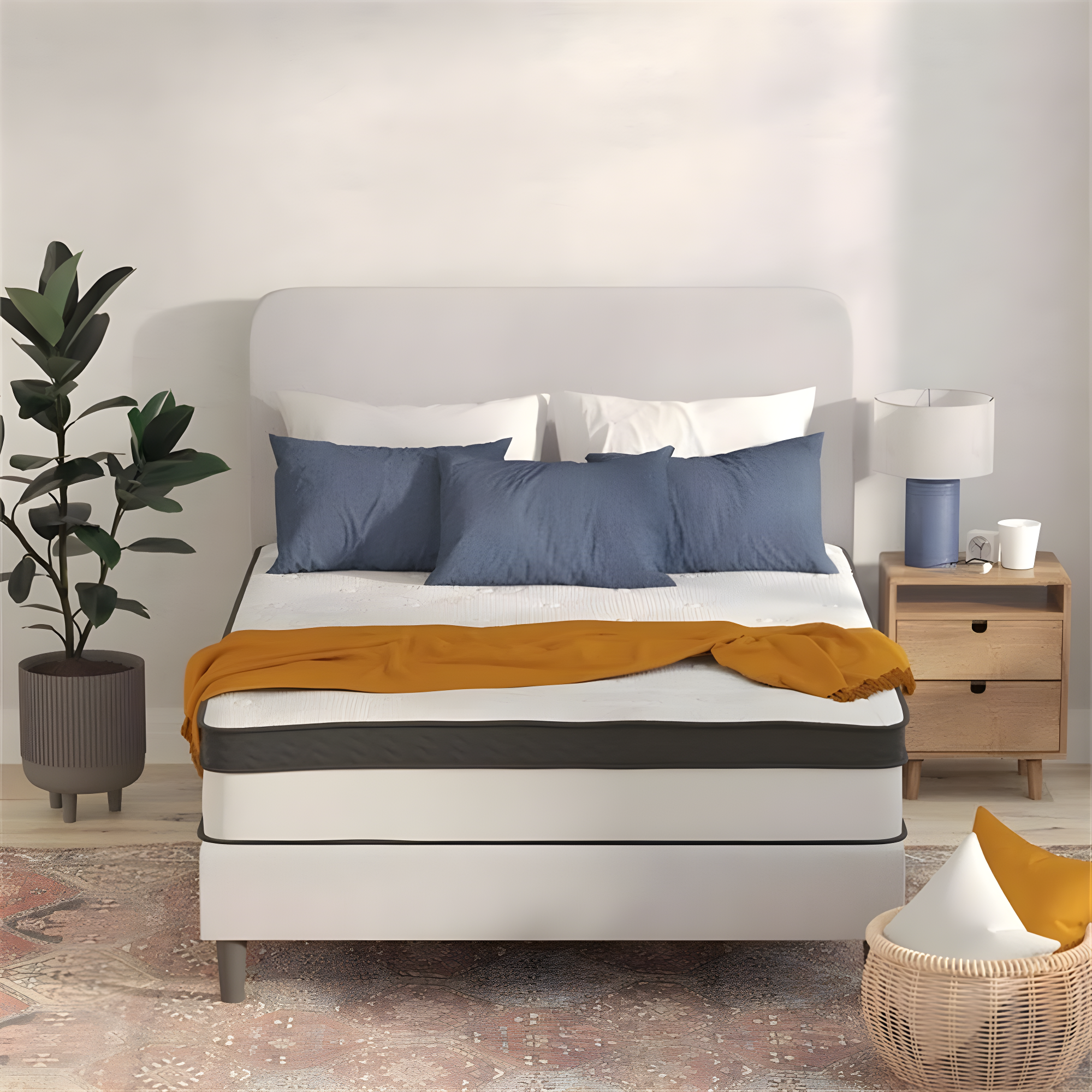 Flash Furniture Capri Comfortable Sleep 12 Inch CertiPUR-US Certified Memory Foam & Pocket Spring Mattress, Queen Mattress in a Box