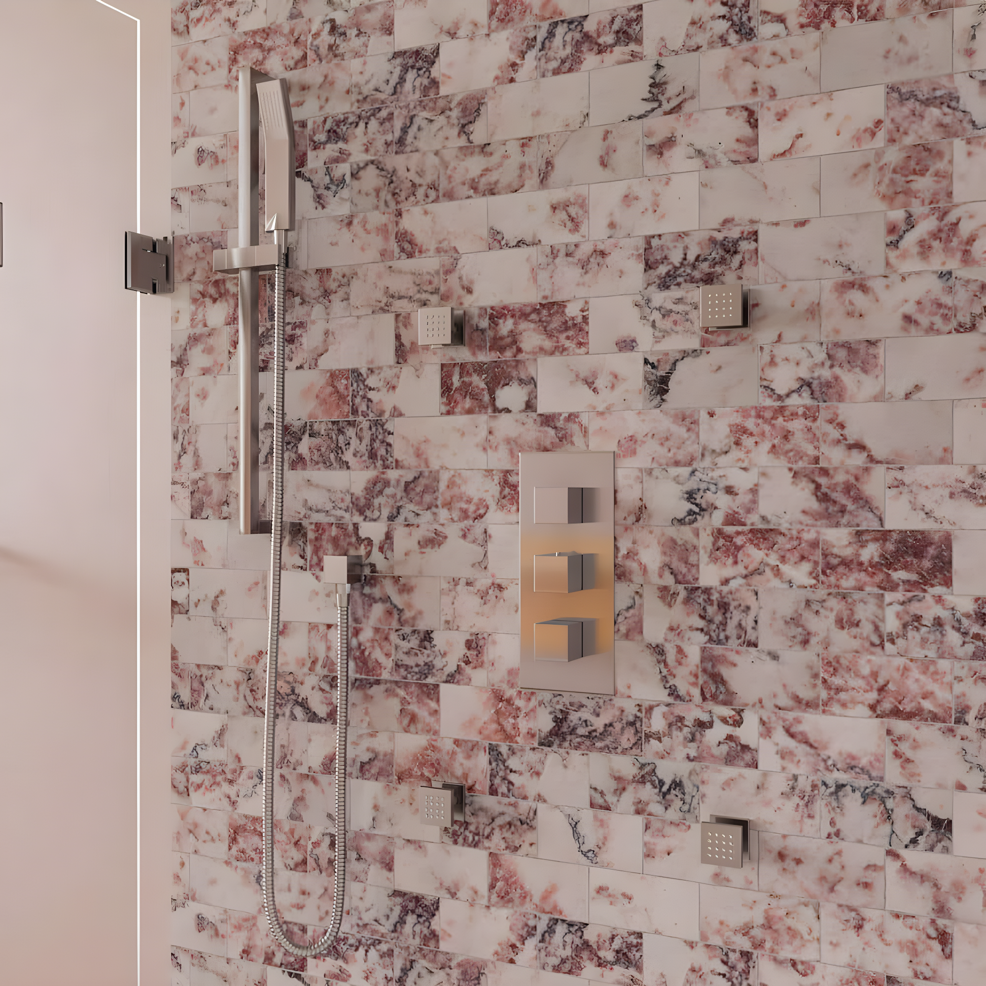 Square Adjustable Shower Body Spray