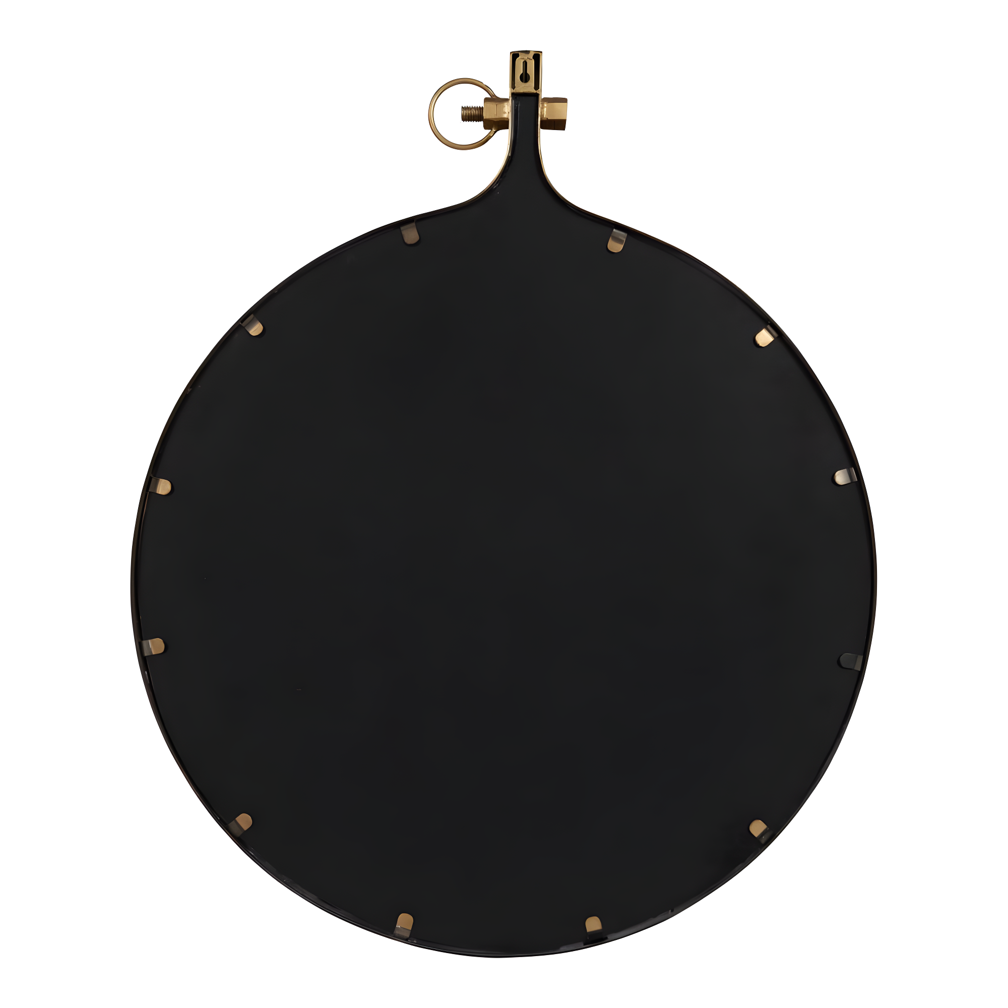 Kate and Laurel Yitro Round Industrial Modern Metal Framed Wall Mirror, 23.5x28.5, Gold