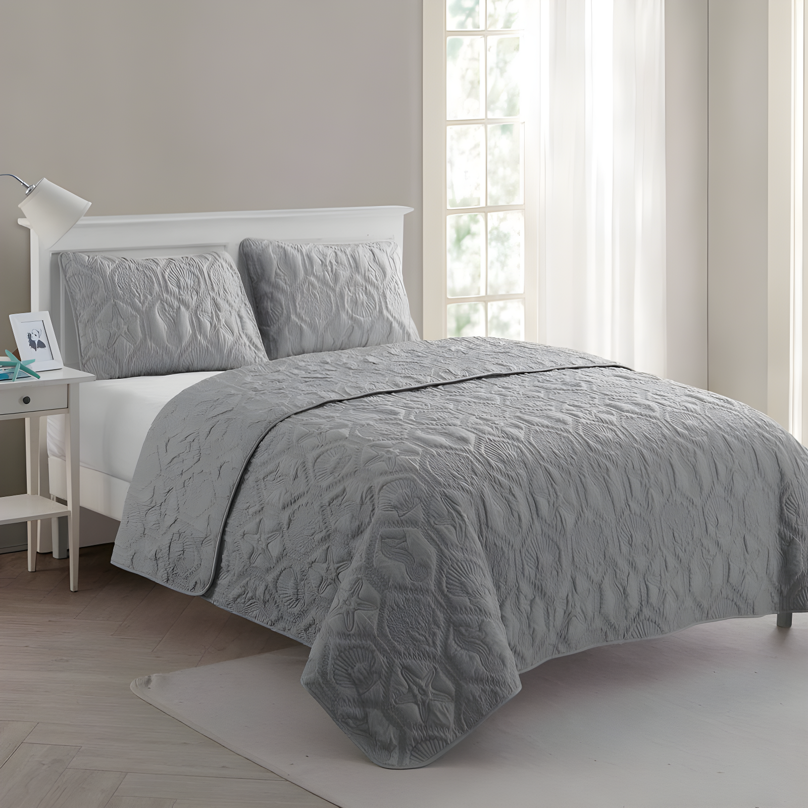 VCNY Shore 3-Piece Embossed Quilt Set