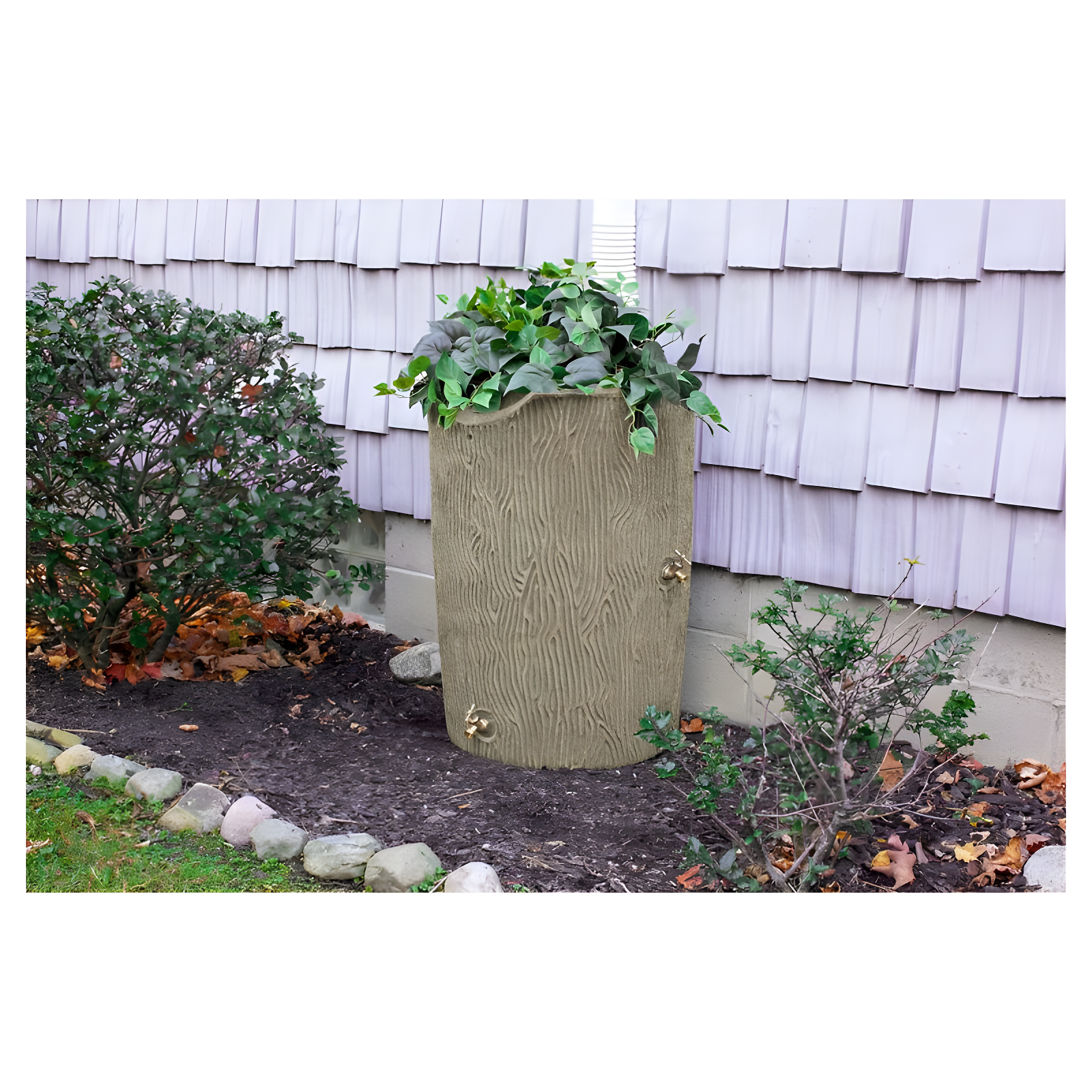 Good Ideas Good Ideas 50 Gallons Plastic Drainable Dual Overflow Planter Rain Barrel