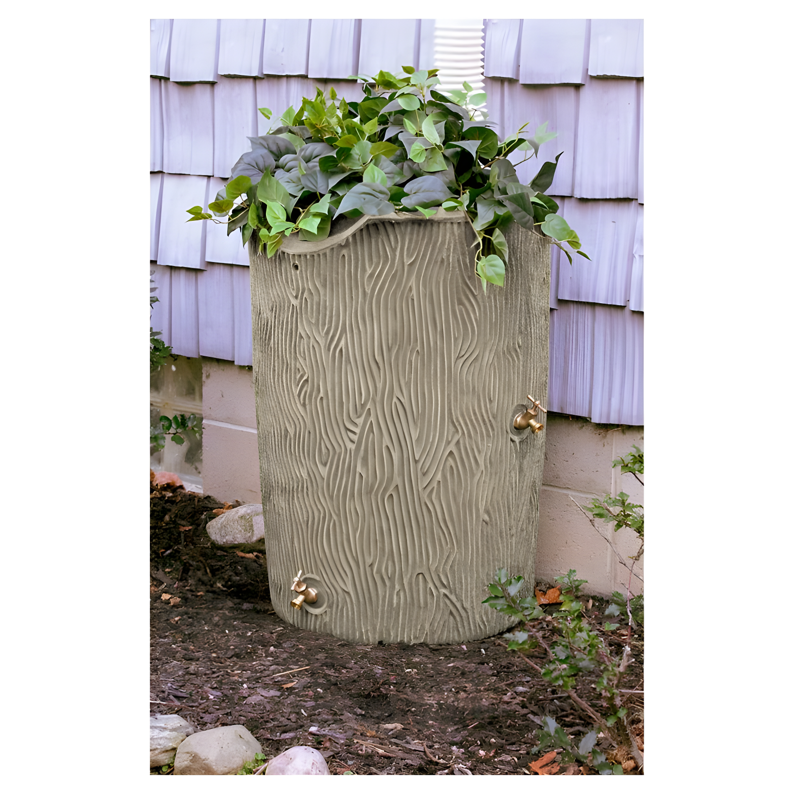 Good Ideas Good Ideas 50 Gallons Plastic Drainable Dual Overflow Planter Rain Barrel