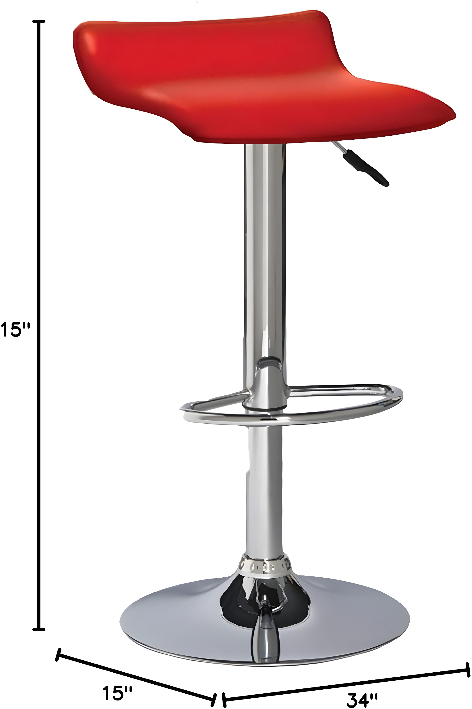 Leick Home 10042GR Adjustable Swivel Stool with Chrome Base, Set of 2, Gray