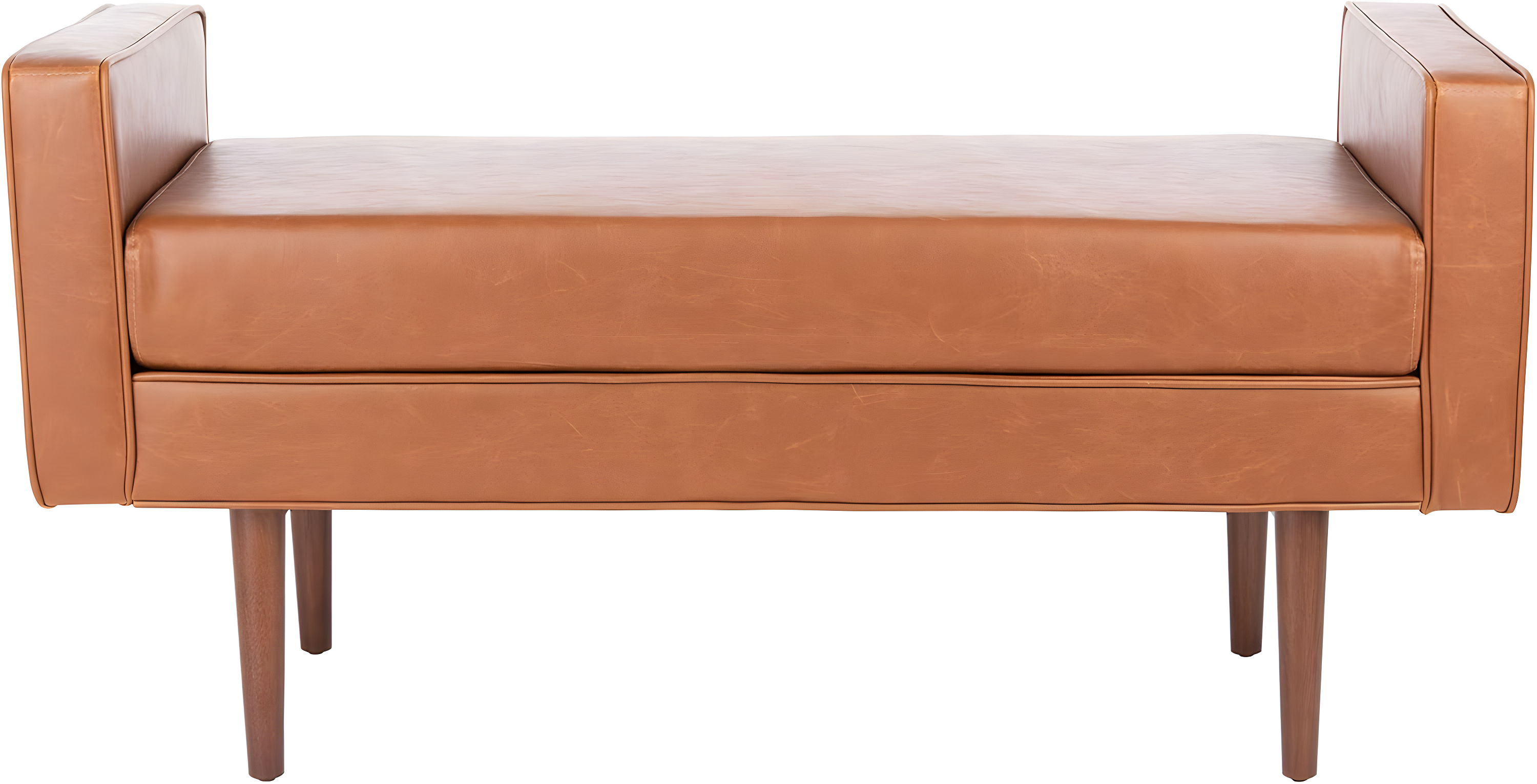 Henri Mid-Century Bench - Light Brown/Walnut - Safavieh