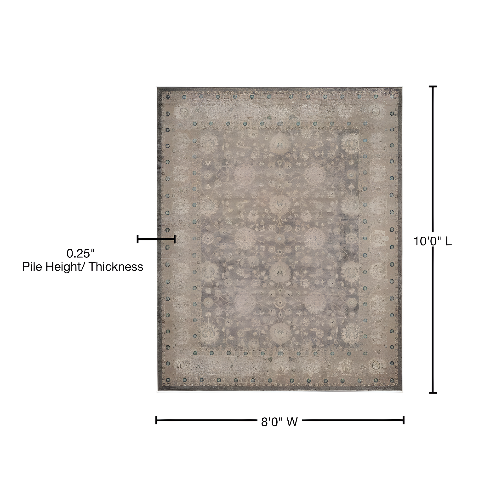 Sofia SOF330 Power Loomed Indoor Area Rug - Light Grey/Beige - 8'x10' - Safavieh.