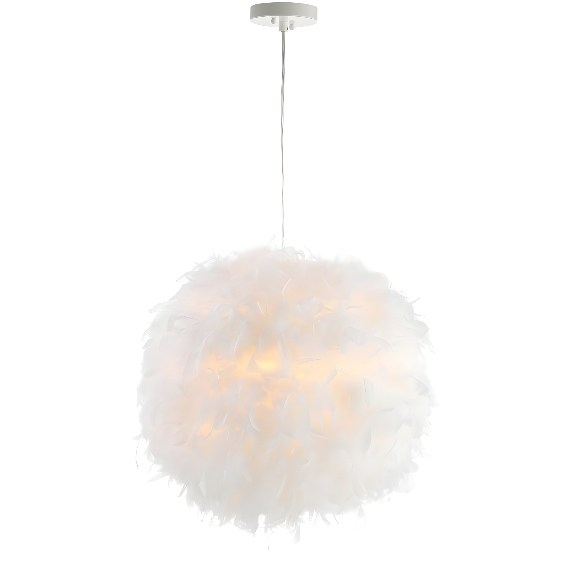 JONATHAN Y Stork 19" Feather Metal Adjustable LED Pendant, White