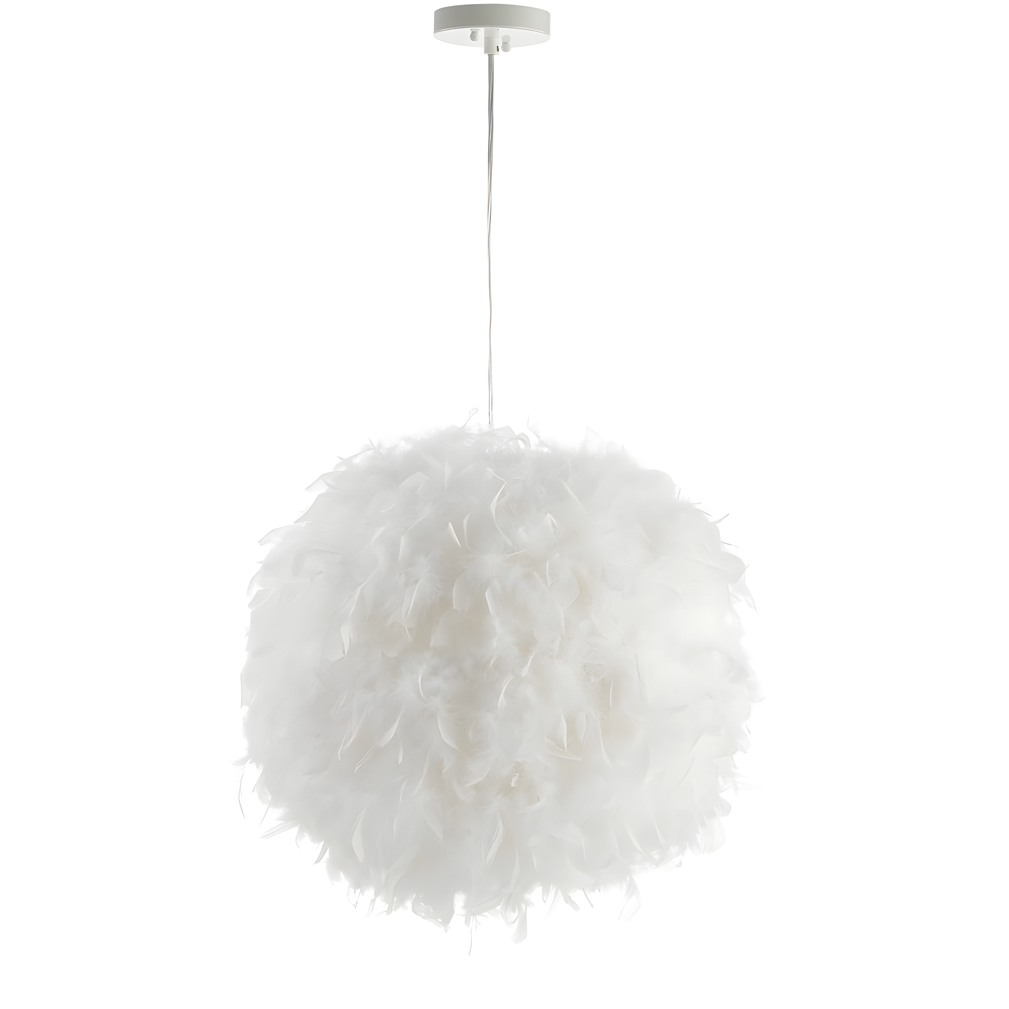JONATHAN Y Stork 19" Feather Metal Adjustable LED Pendant, White