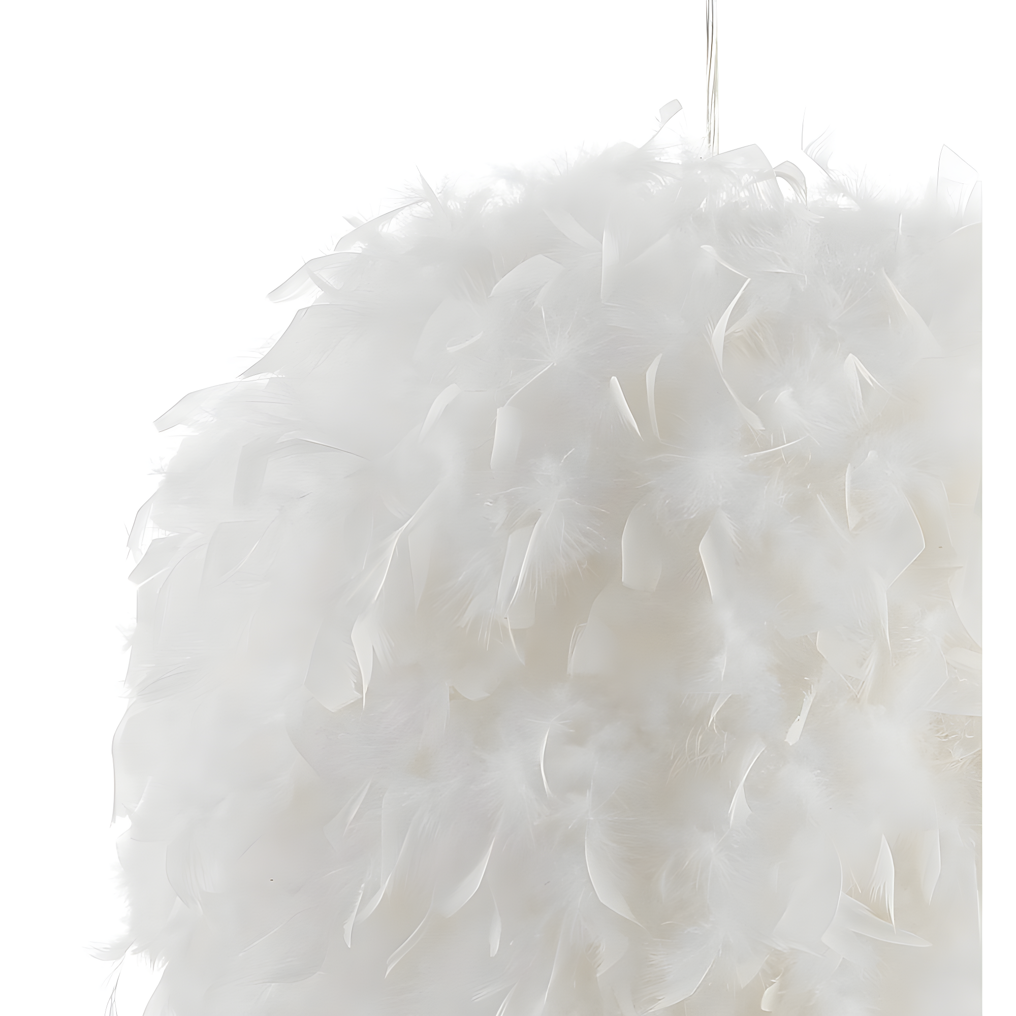 JONATHAN Y Stork 19" Feather Metal Adjustable LED Pendant, White