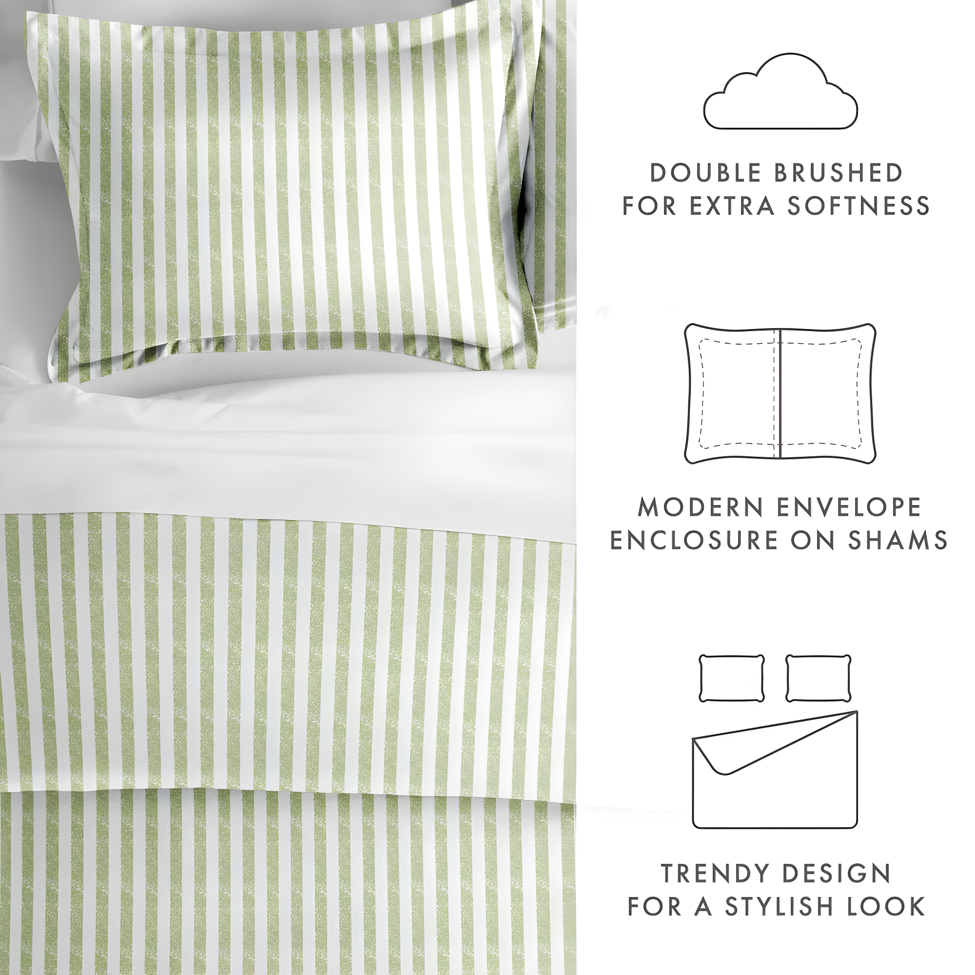 Becky Cameron 3 Piece Rugged Stripe Pattern Duvet Cover Set