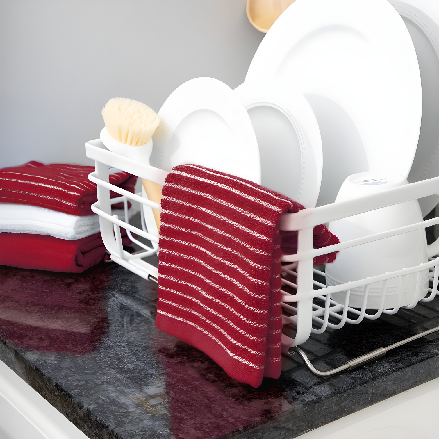 RITZ Cotton Stripe Tea Towel Kitchen Towel (Set of 4)