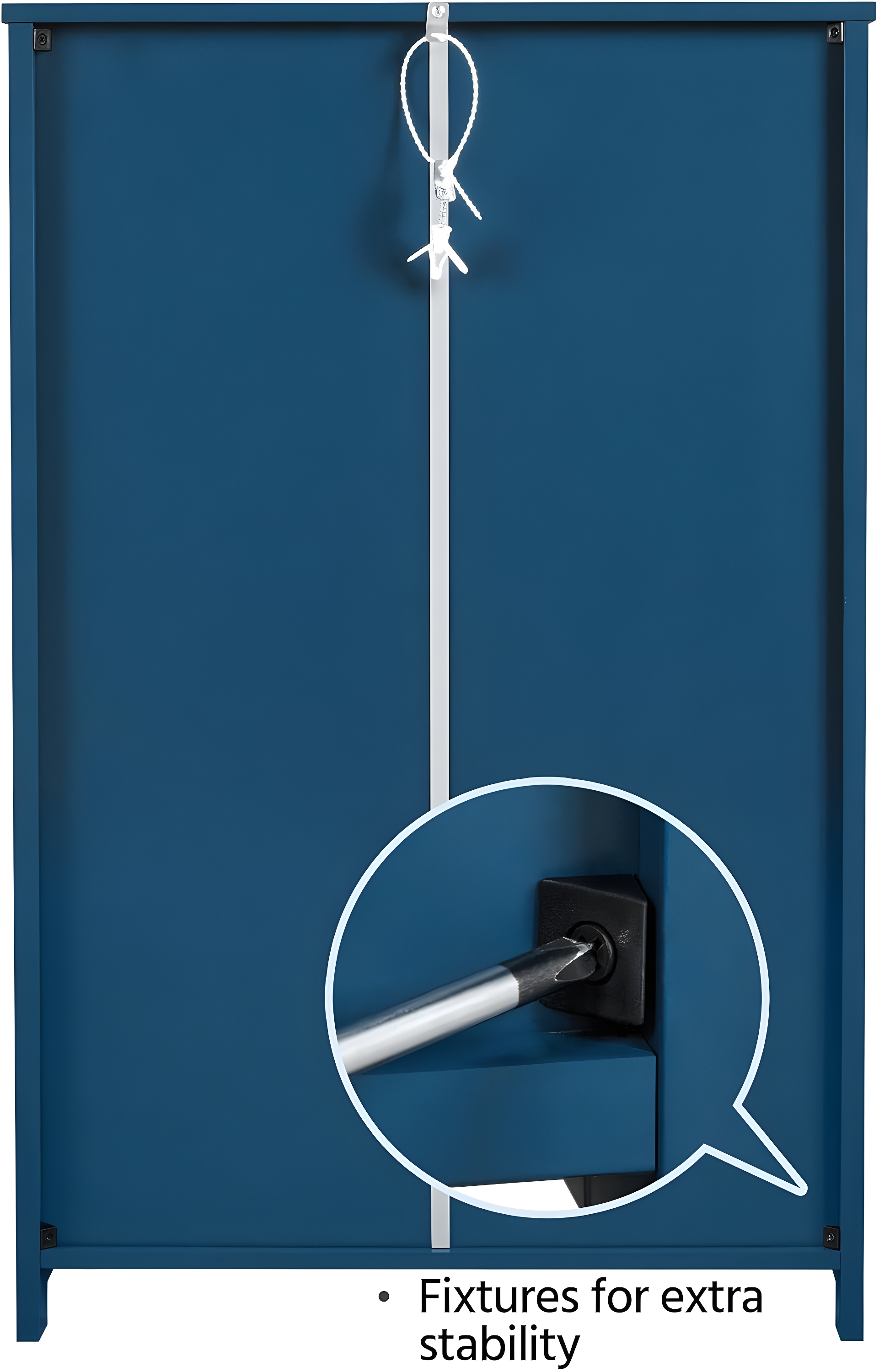 Topeakmart Wood Bathroom Floor Cabinet, Free Standing Storage Cabinet with 3 Drawers and Cupboard for Hallway/Entryway/Living Room Accent Furniture, Navy Blue