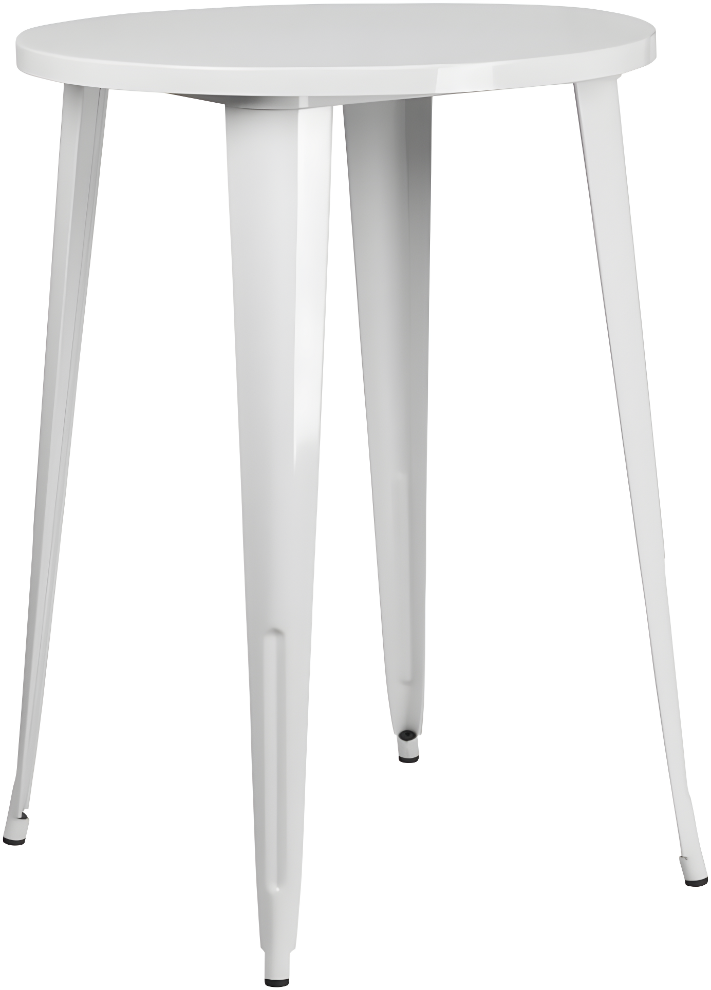 Flash Furniture Commercial Grade 30" Round White Metal Indoor-Outdoor Bar Height Table