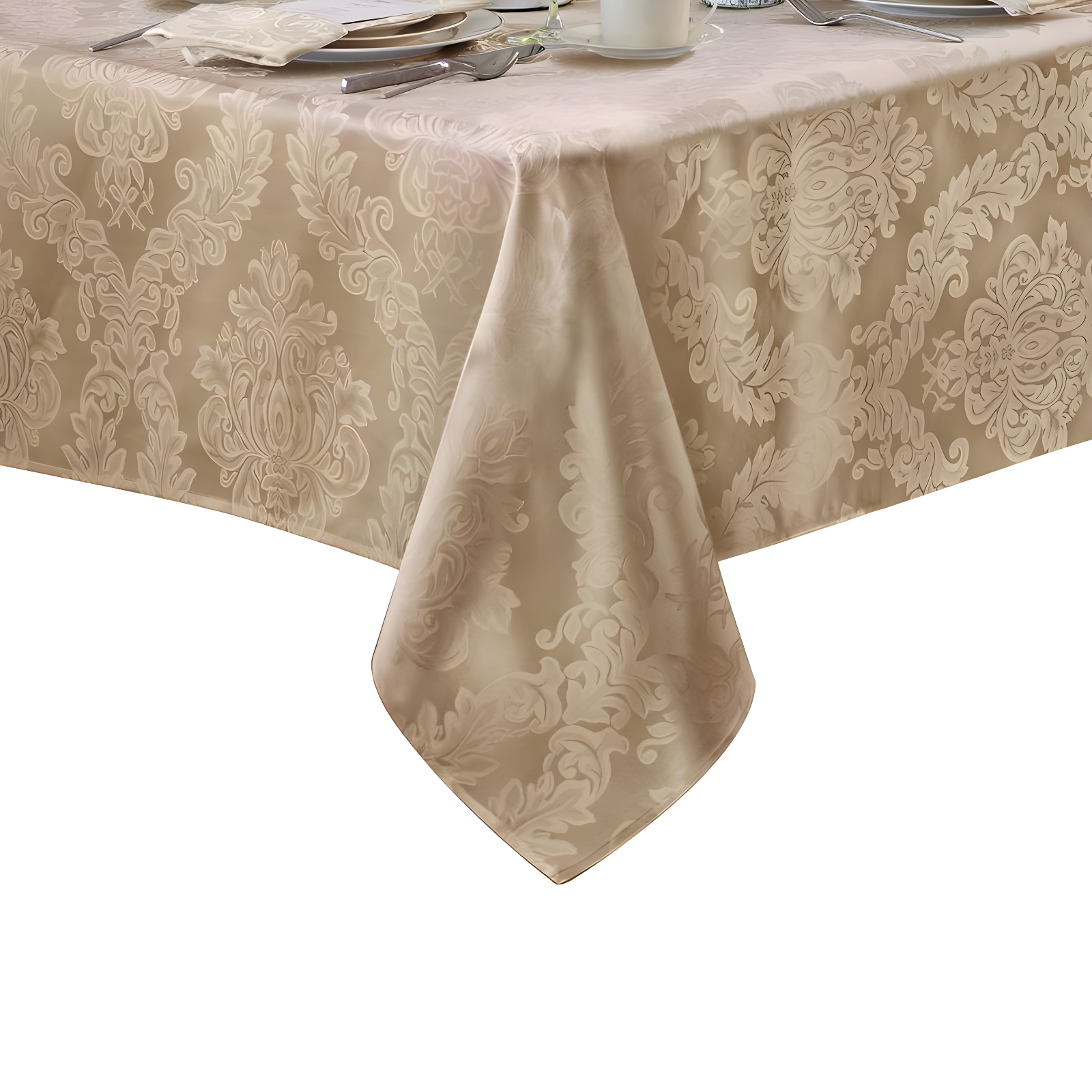 Ophelia & Co. Burchfield Solid Floral Jacquard Damask Polyester Tablecloth