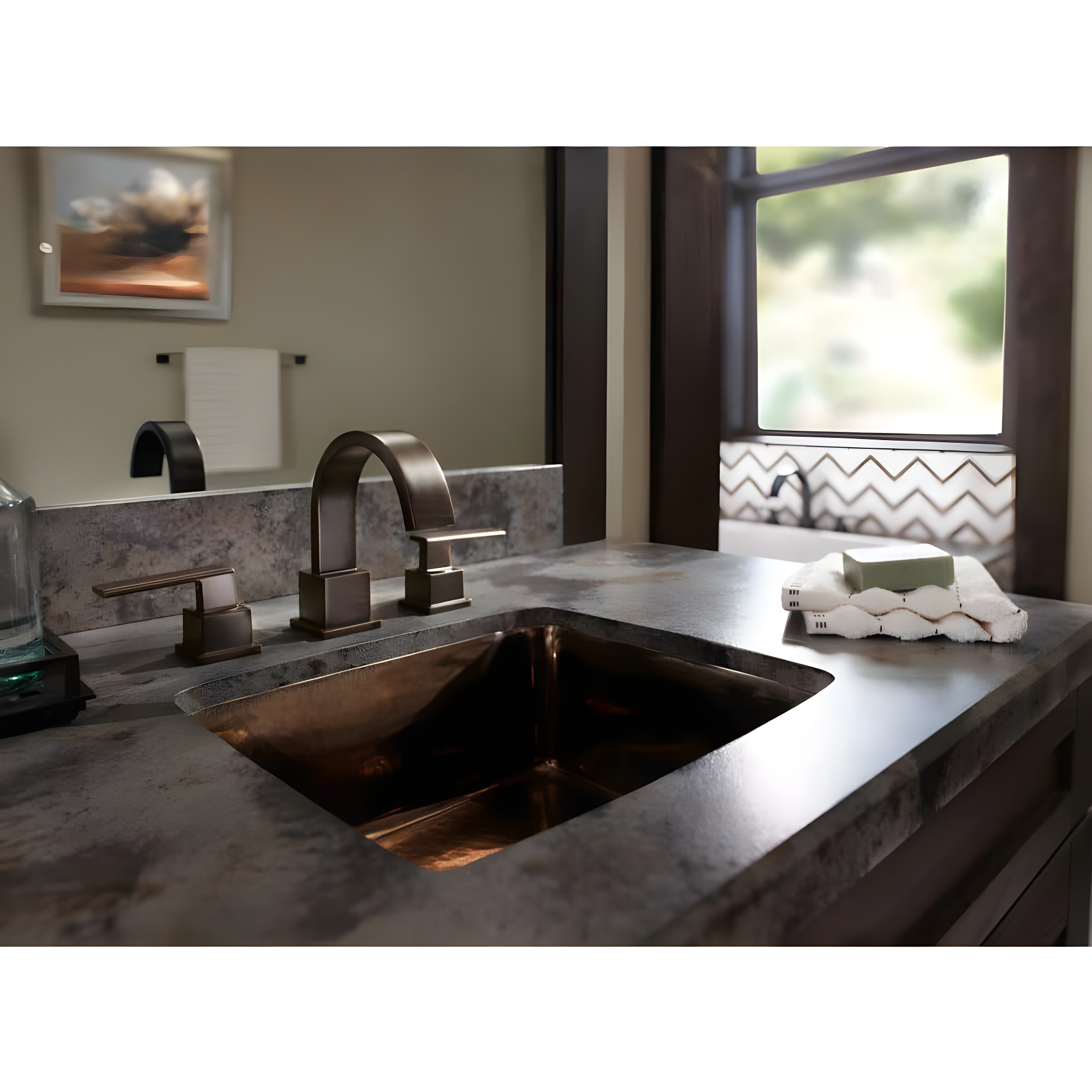 Vero Double Handle Deck Mounted Roman Tub Faucet with Handshower