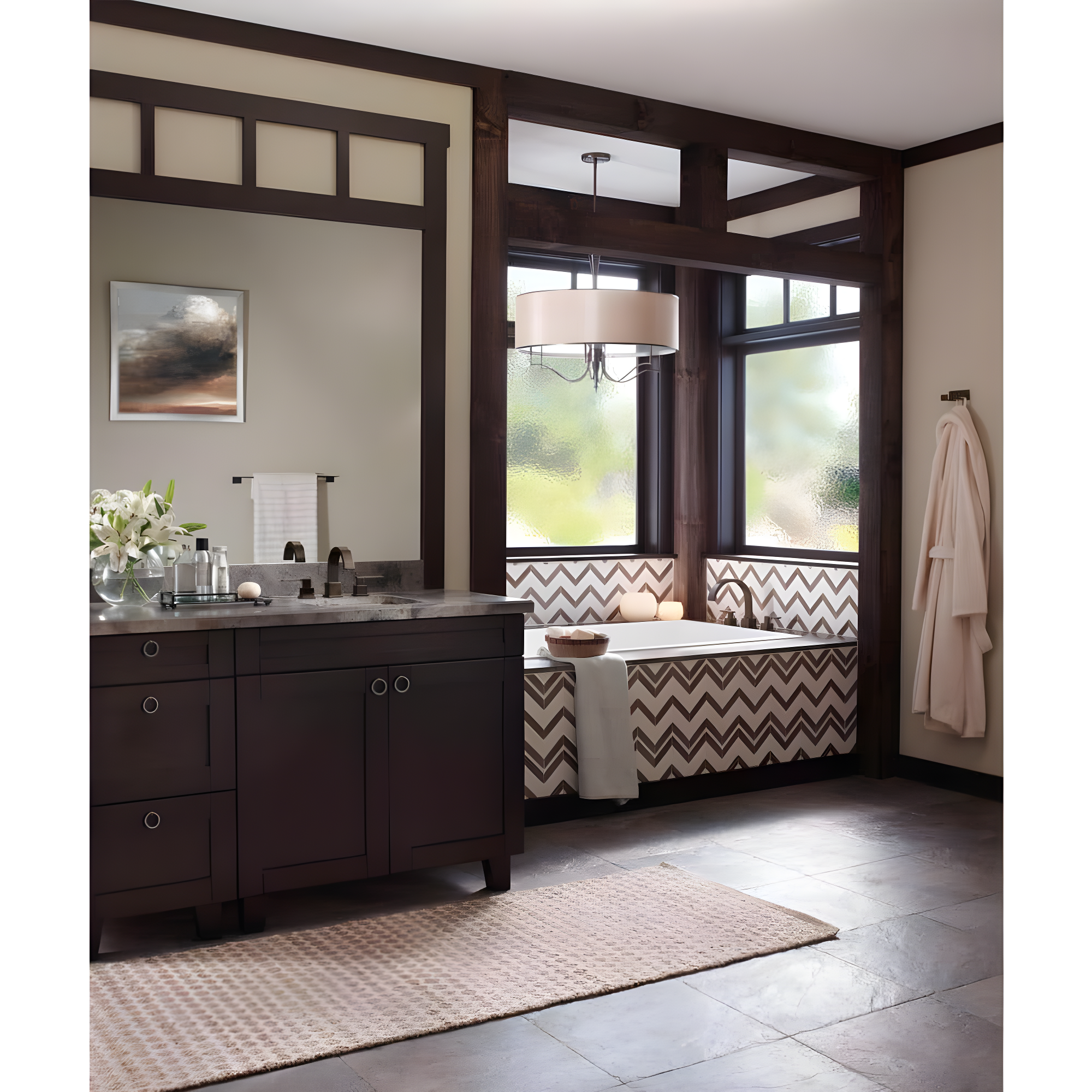 Vero Double Handle Deck Mounted Roman Tub Faucet with Handshower
