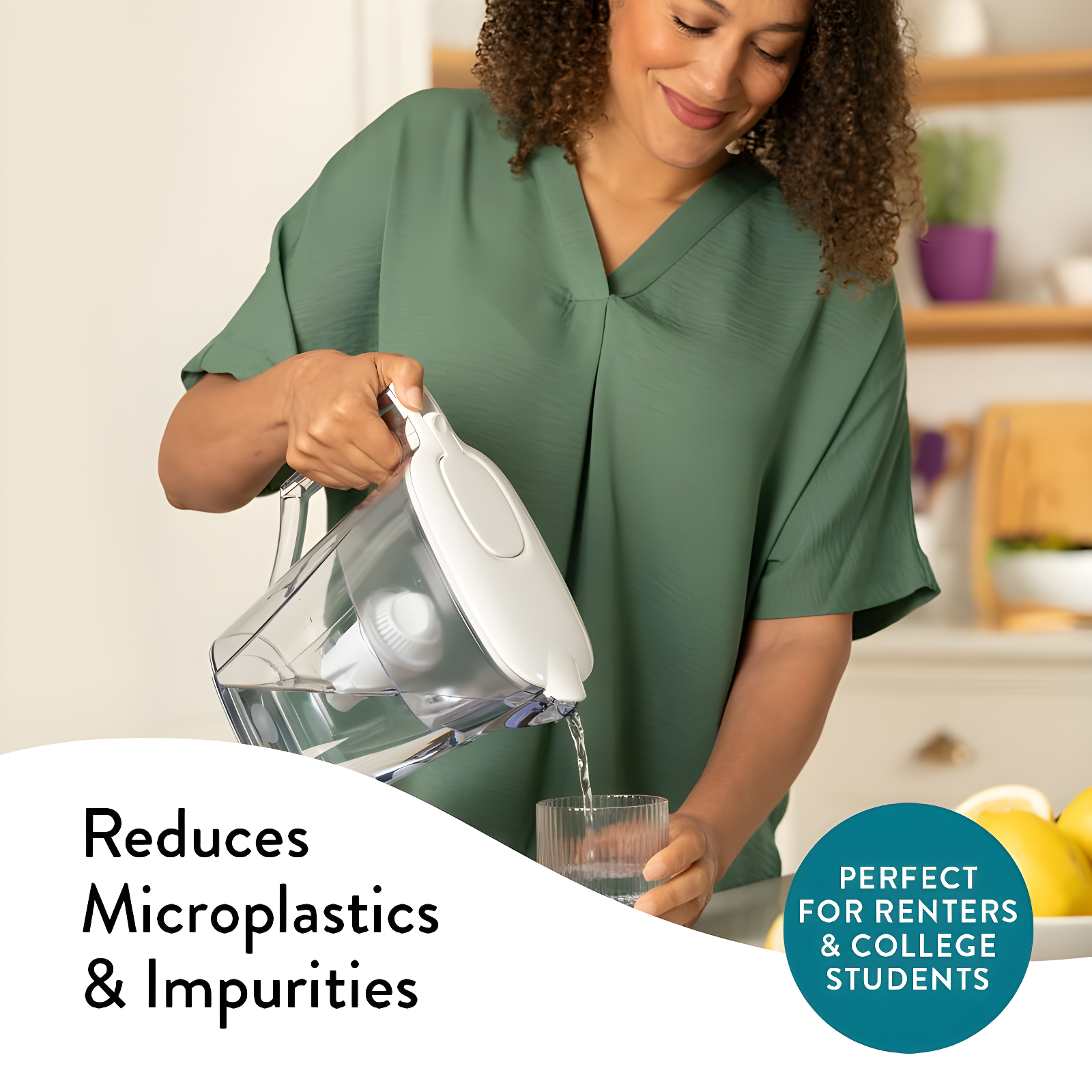 Aqua Optima Aqua Optima Water Filter Pitcher Value Pack For Tap And Drinking Water With 3 Compact  Filter, Bpa Free, Wqa Certified, Liscia Design (white)