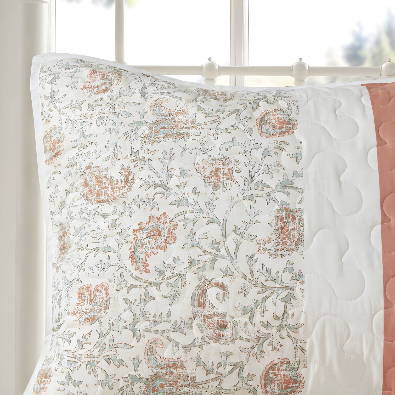 Madison Park Dawn 6 Piece Cotton Percale Quilt Set with Throw Pillows