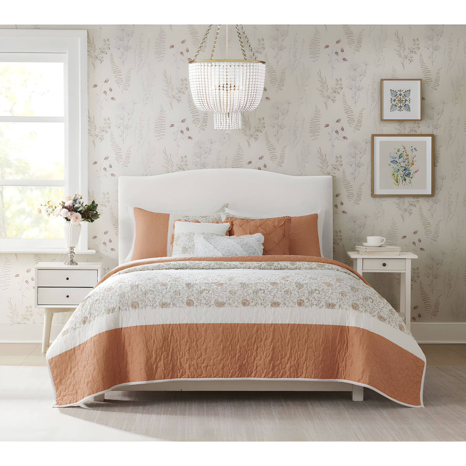 Madison Park Dawn 6 Piece Cotton Percale Quilt Set with Throw Pillows