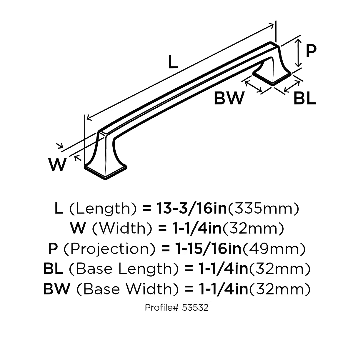 Amerock Mulholland 12 inch (305mm) Center-to-Center Oil-Rubbed Bronze Appliance Pull