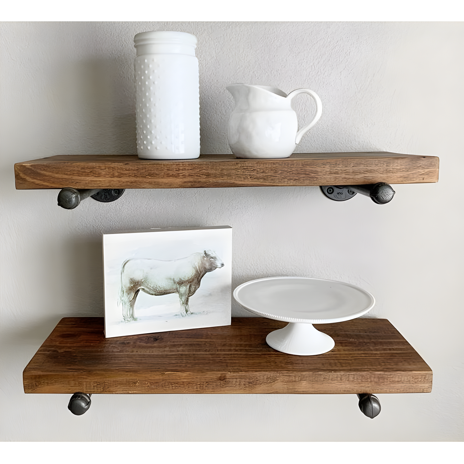 Trent Austin Design® 6 Pcs Industrial Pipe Clothes Bar 10 Inch - Wall Mount Clothing Rack - Face Out Closet Rods