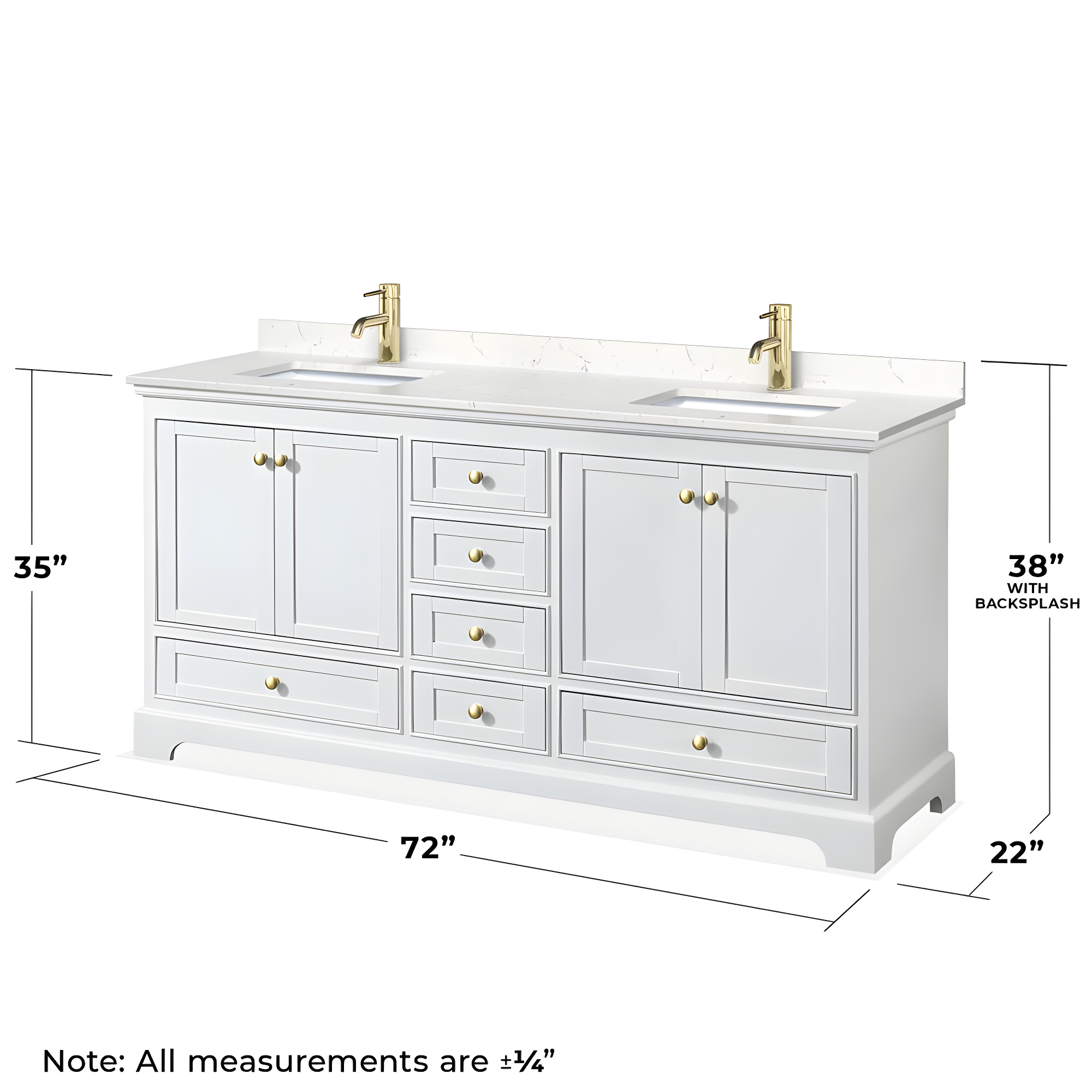 Wyndham Collection Deborah 72'' Double Bathroom Vanity with Marble Top