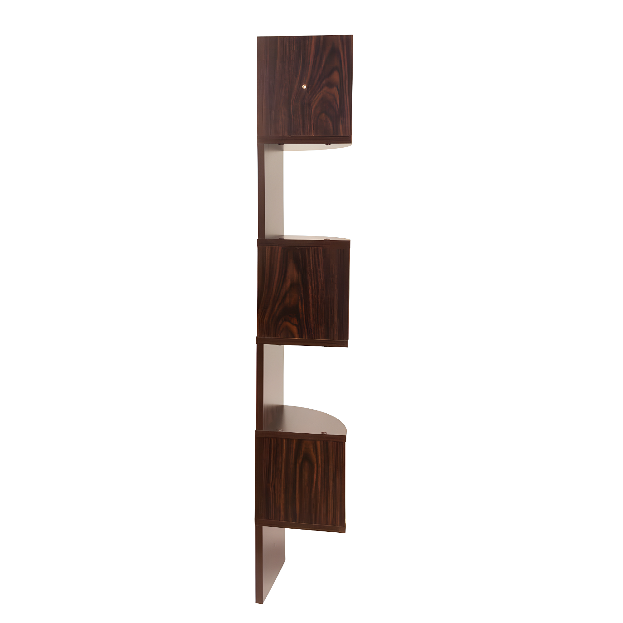 48.5" x 7.7" Zigzag Corner Shelf Walnut - Danya B.: Modern Laminated MDF, 5-Tier Floating Design