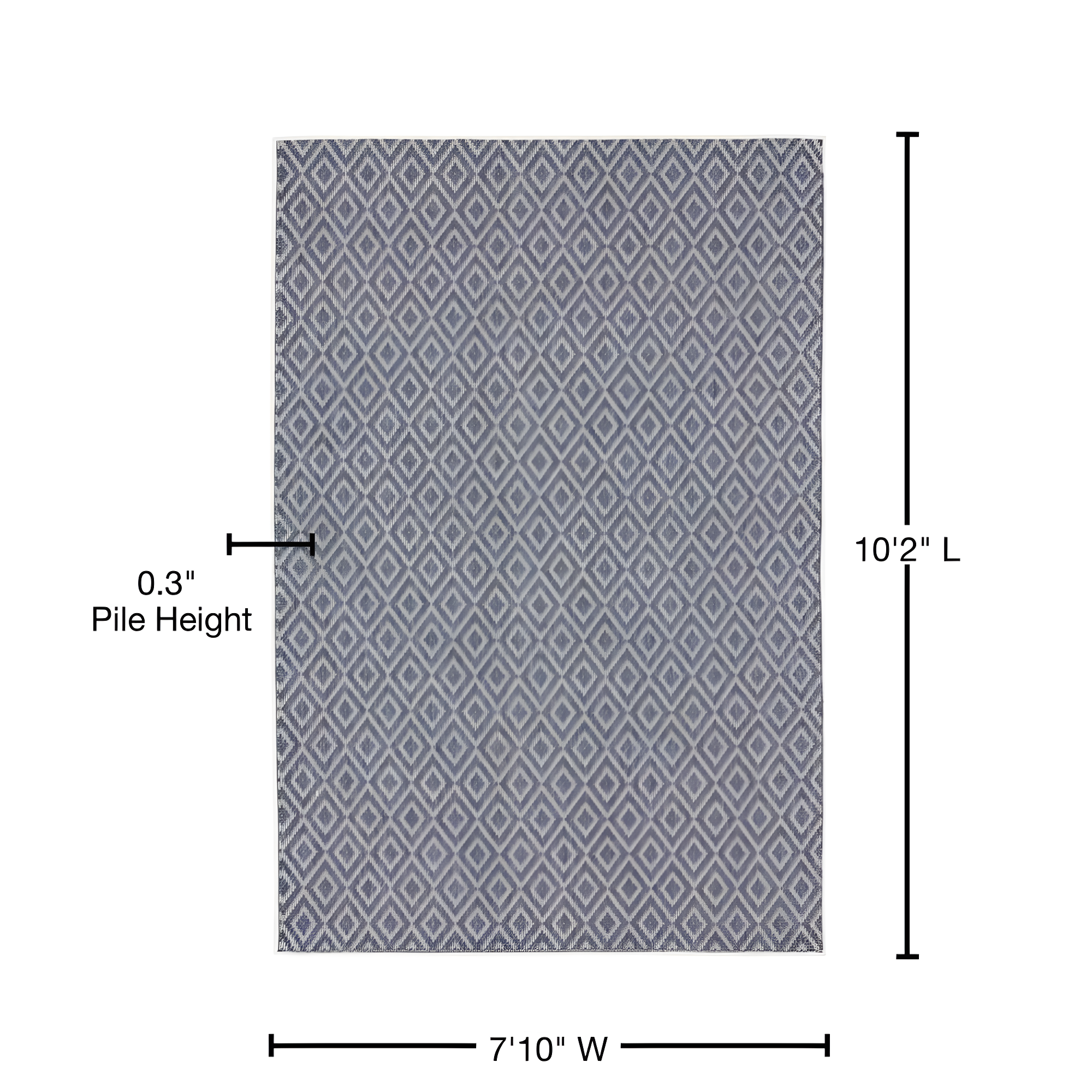 7'10" x 10'2" Tripoli Lydia Indoor/Outdoor Rug Denim/Cream - Home Dynamix: UV & Stain Resistant, Woven