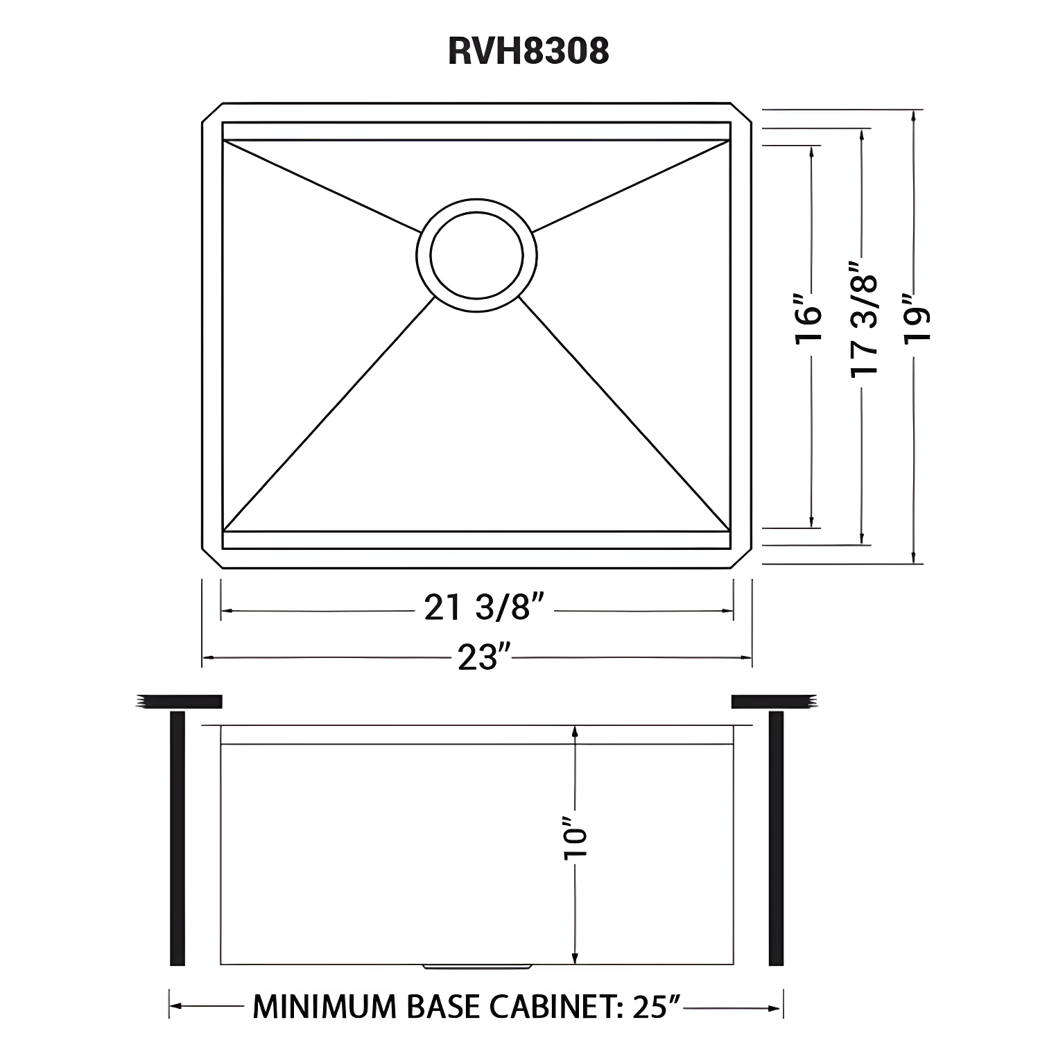 Ruvati RVH8308 Ruvati Workstation Undermount 16 Gauge Stainless Steel Kitchen Sink Single Bowl