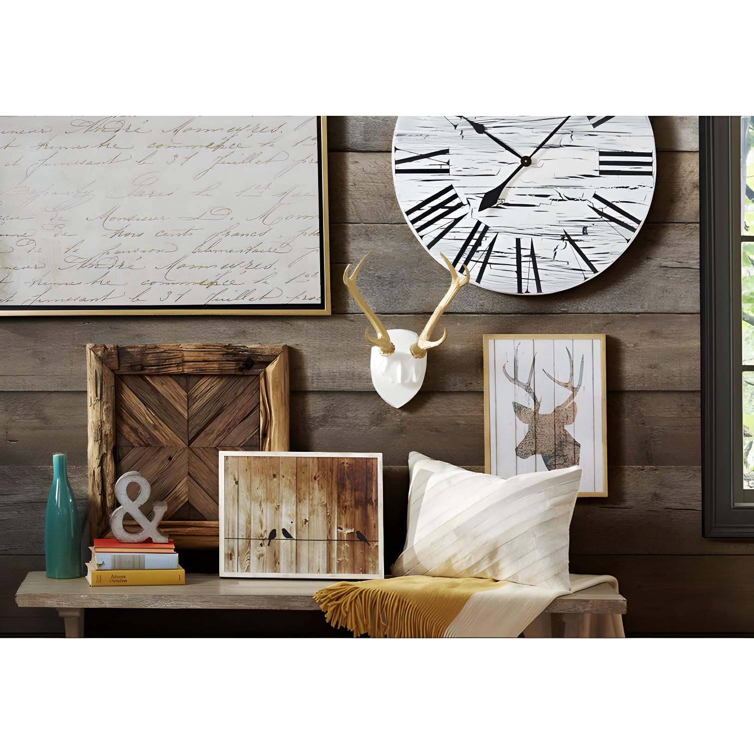 Uttermost Rennick Rustic Pine Wood 21" Wide Wall Art