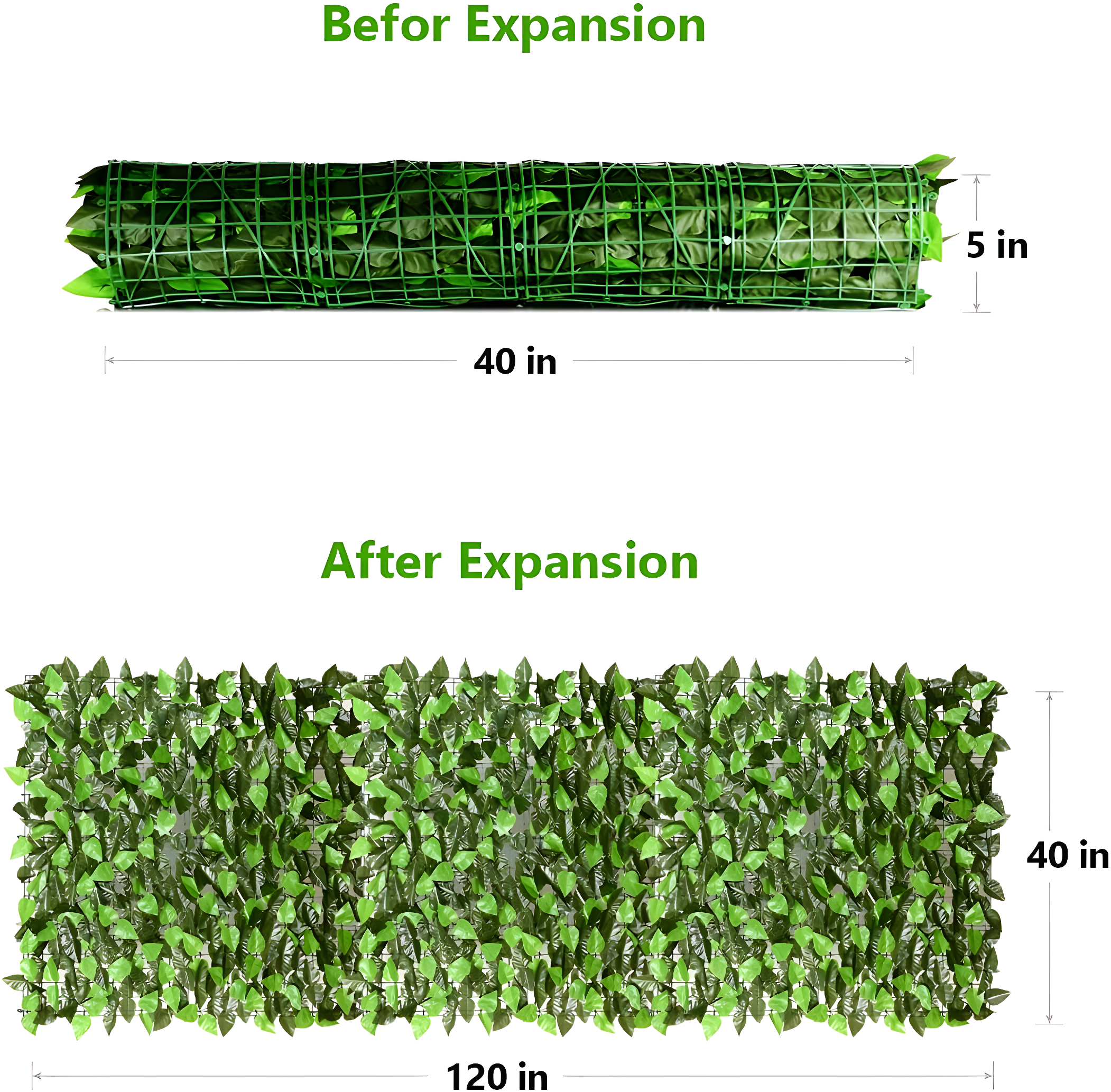 Eden's Decor Artificial Ivy Privacy Fence Screen 120"X40", Artificial Hedges Fence and Faux Ivy Vine Forest-Color/Mint Green Leaves Decoration for Outdoor Decor, Garden, Yard, Porch, Patio