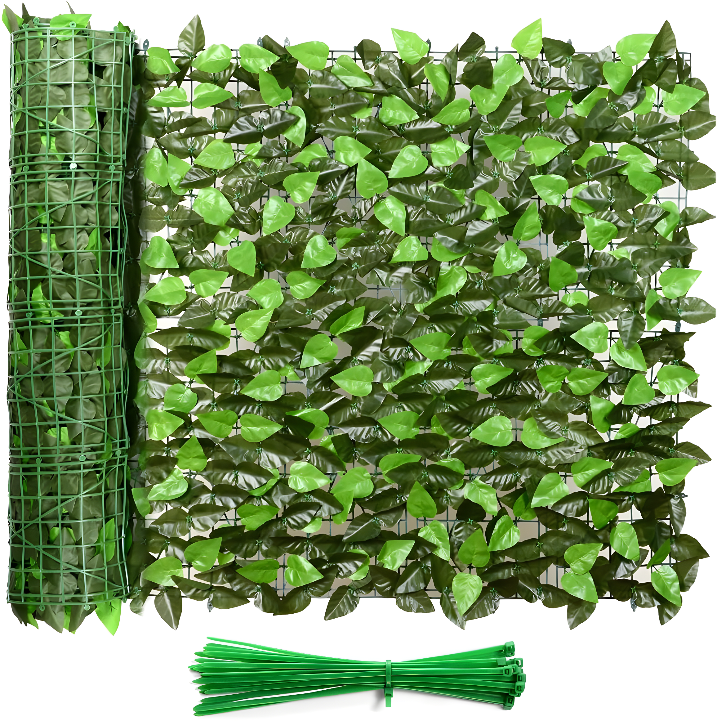 Eden's Decor Artificial Ivy Privacy Fence Screen 120"X40", Artificial Hedges Fence and Faux Ivy Vine Forest-Color/Mint Green Leaves Decoration for Outdoor Decor, Garden, Yard, Porch, Patio