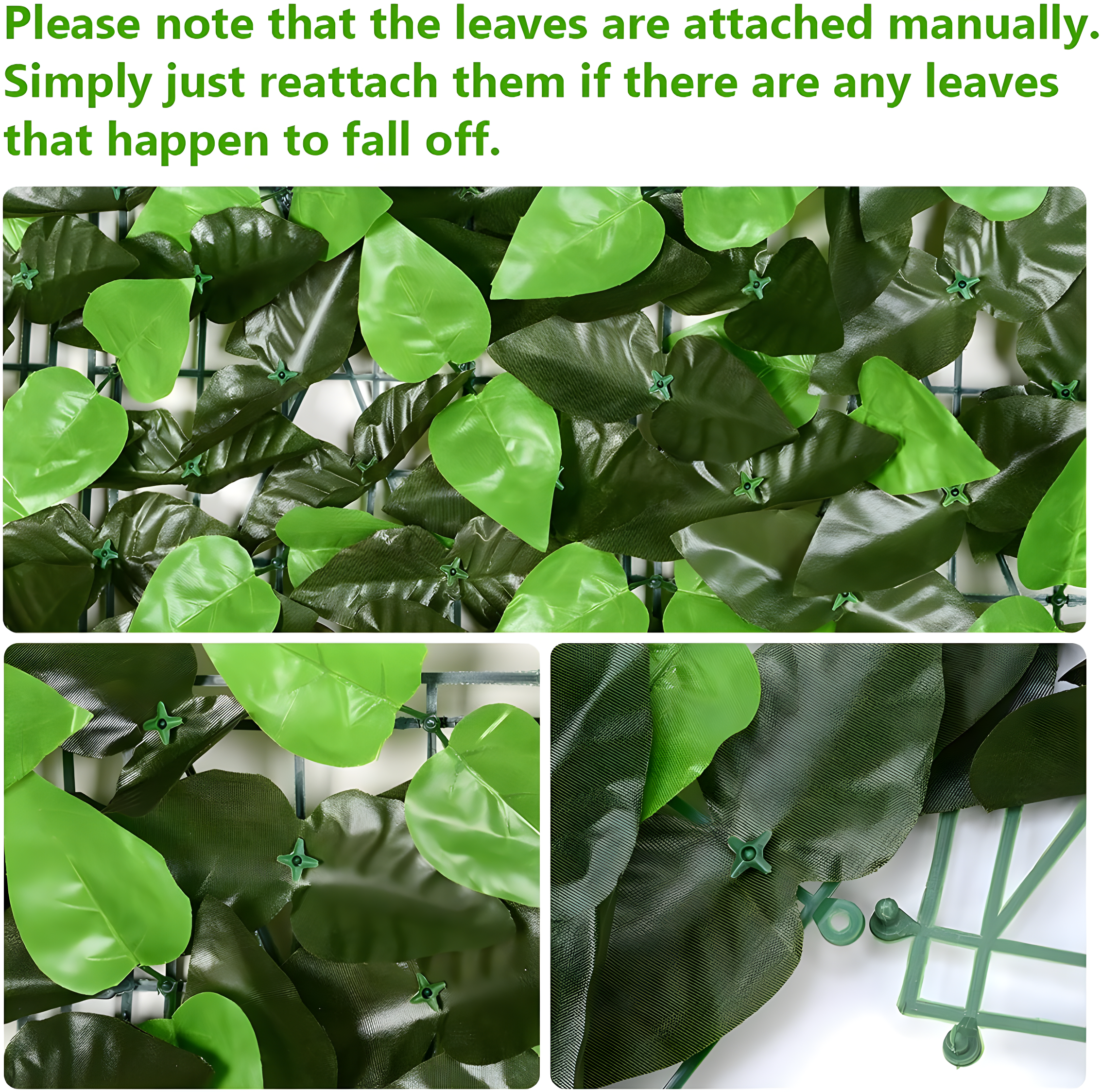 Eden's Decor Artificial Ivy Privacy Fence Screen 120"X40", Artificial Hedges Fence and Faux Ivy Vine Forest-Color/Mint Green Leaves Decoration for Outdoor Decor, Garden, Yard, Porch, Patio